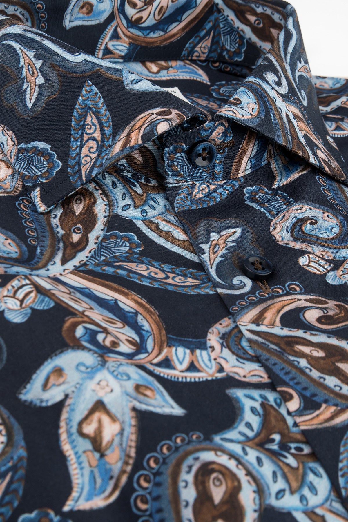 Blue paisley printed regular fit shirt