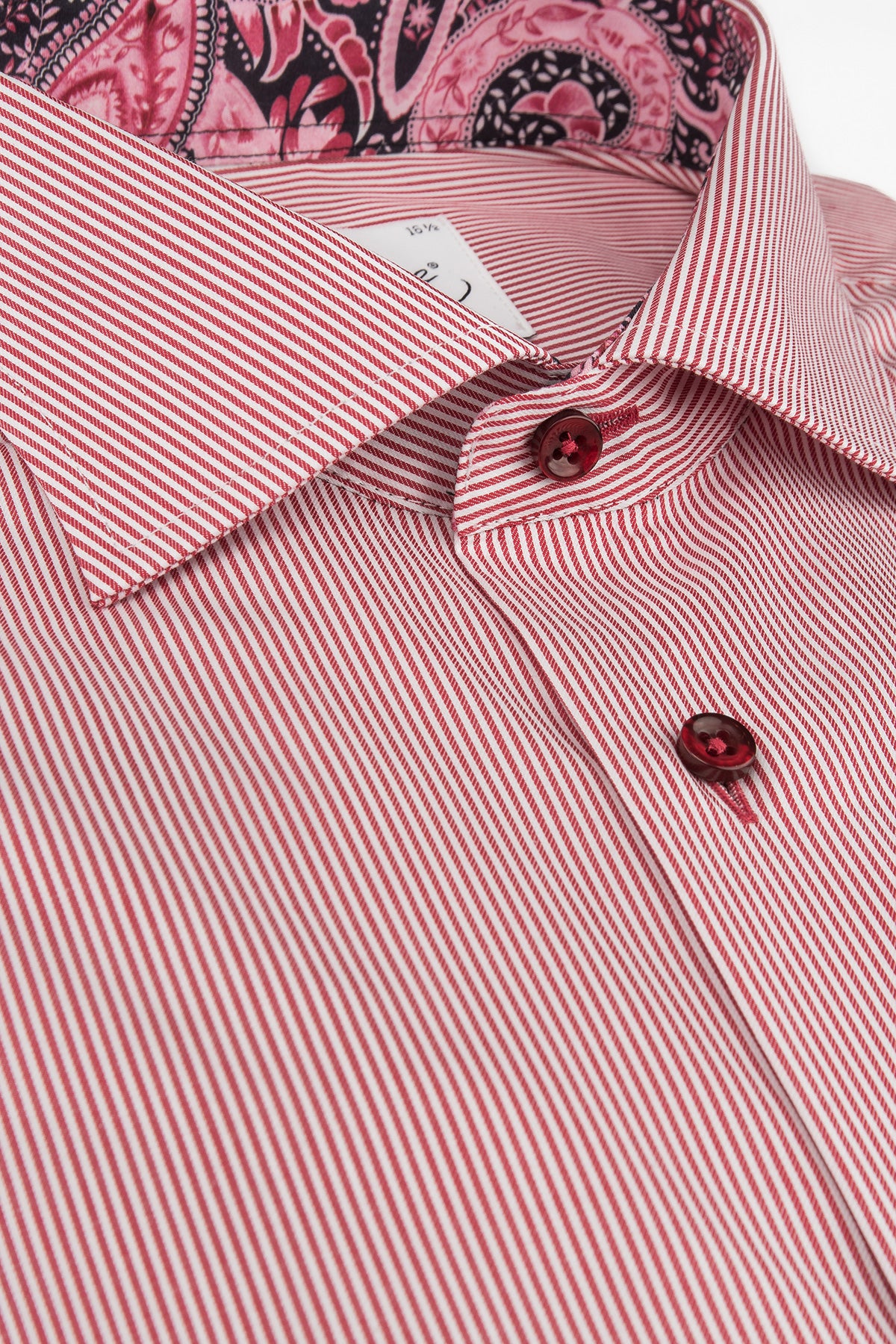 Pink striped regular fit shirt with contrast details