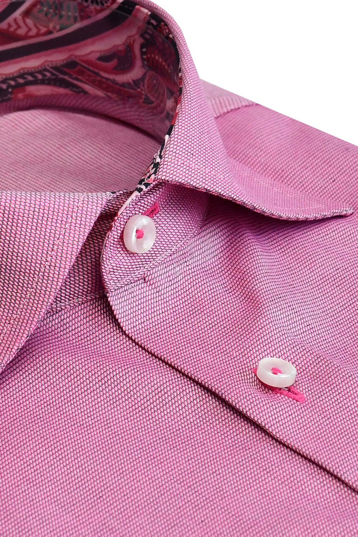 Pink slim fit shirt with contrast details