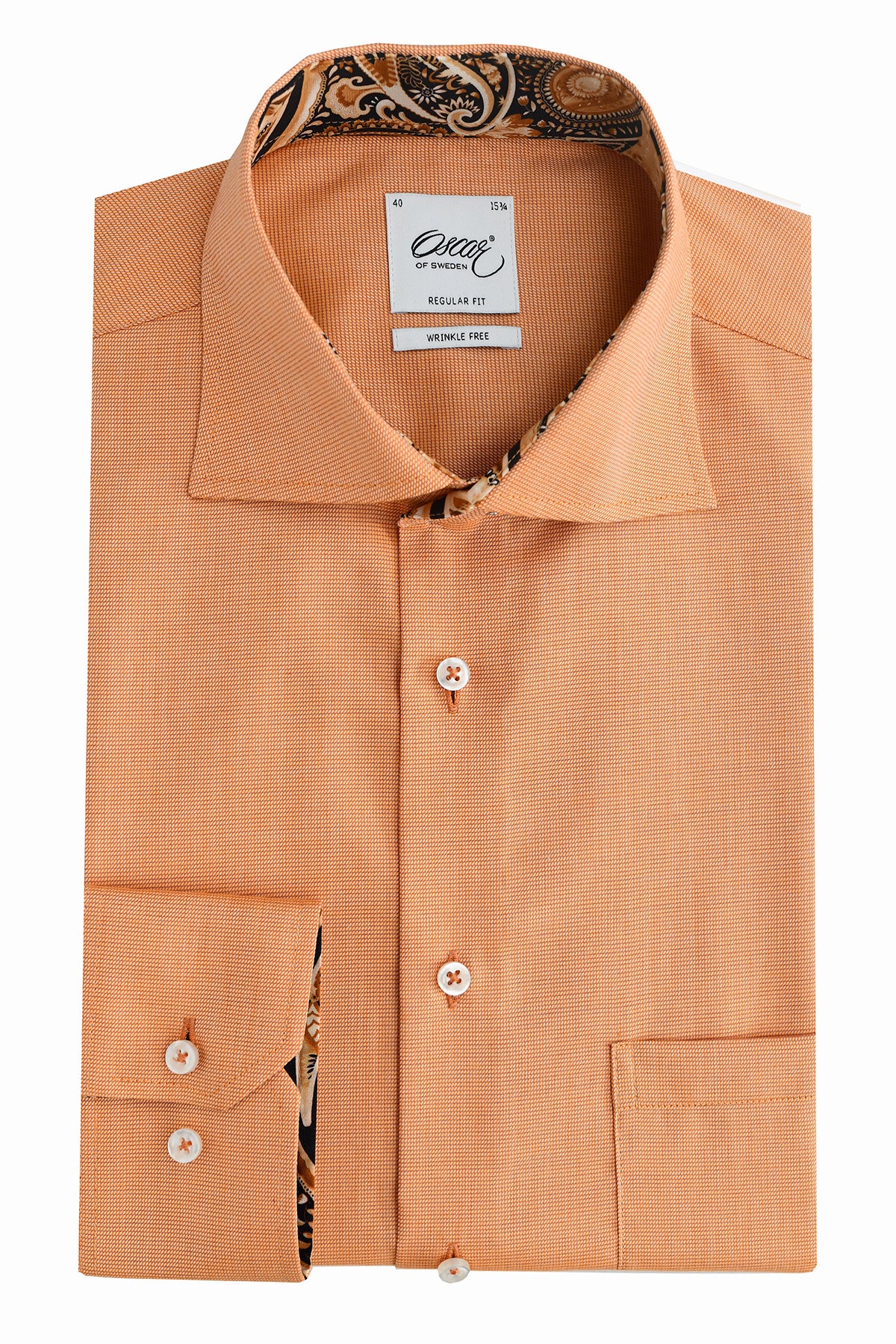 Orange shirt with contrast details regular fit