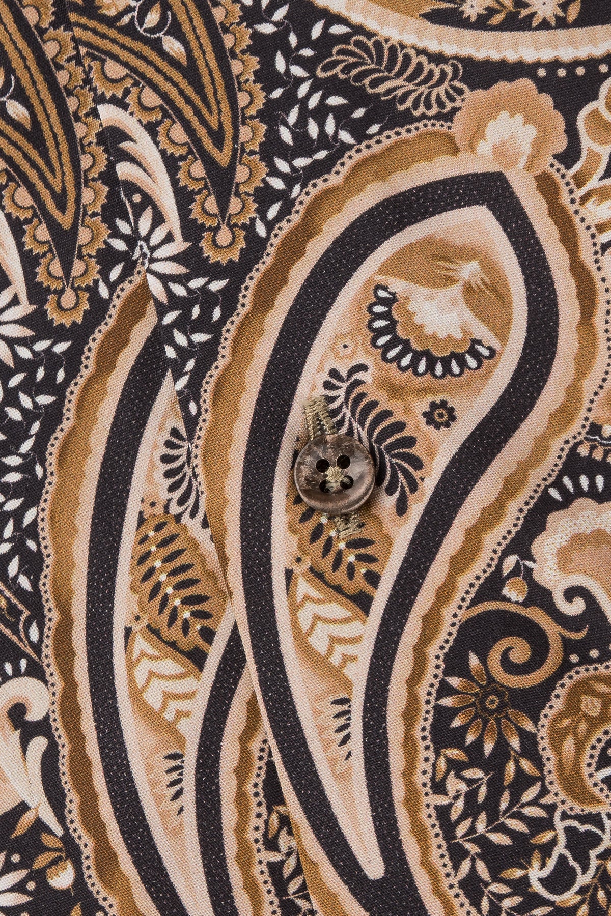 Brown paisley printed slim fit shirt