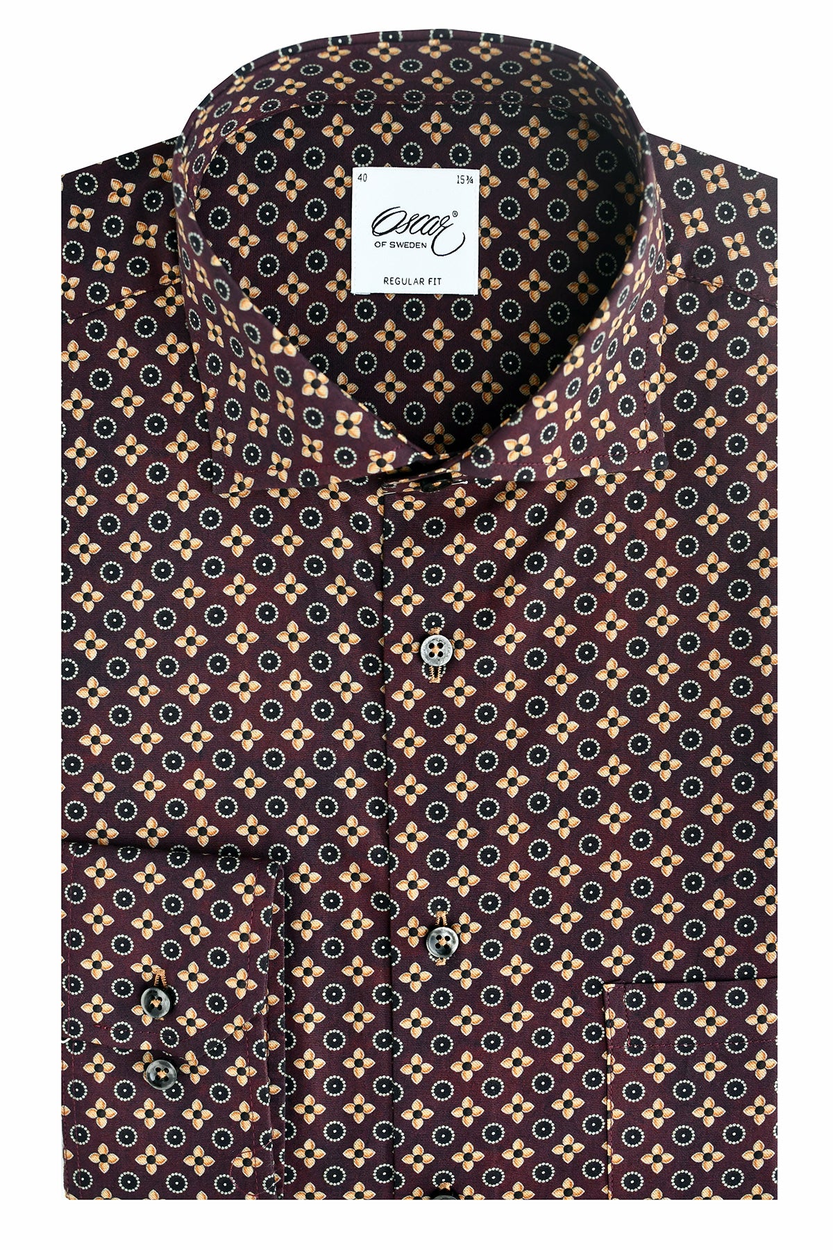 Red medallion printed regular fit shirt