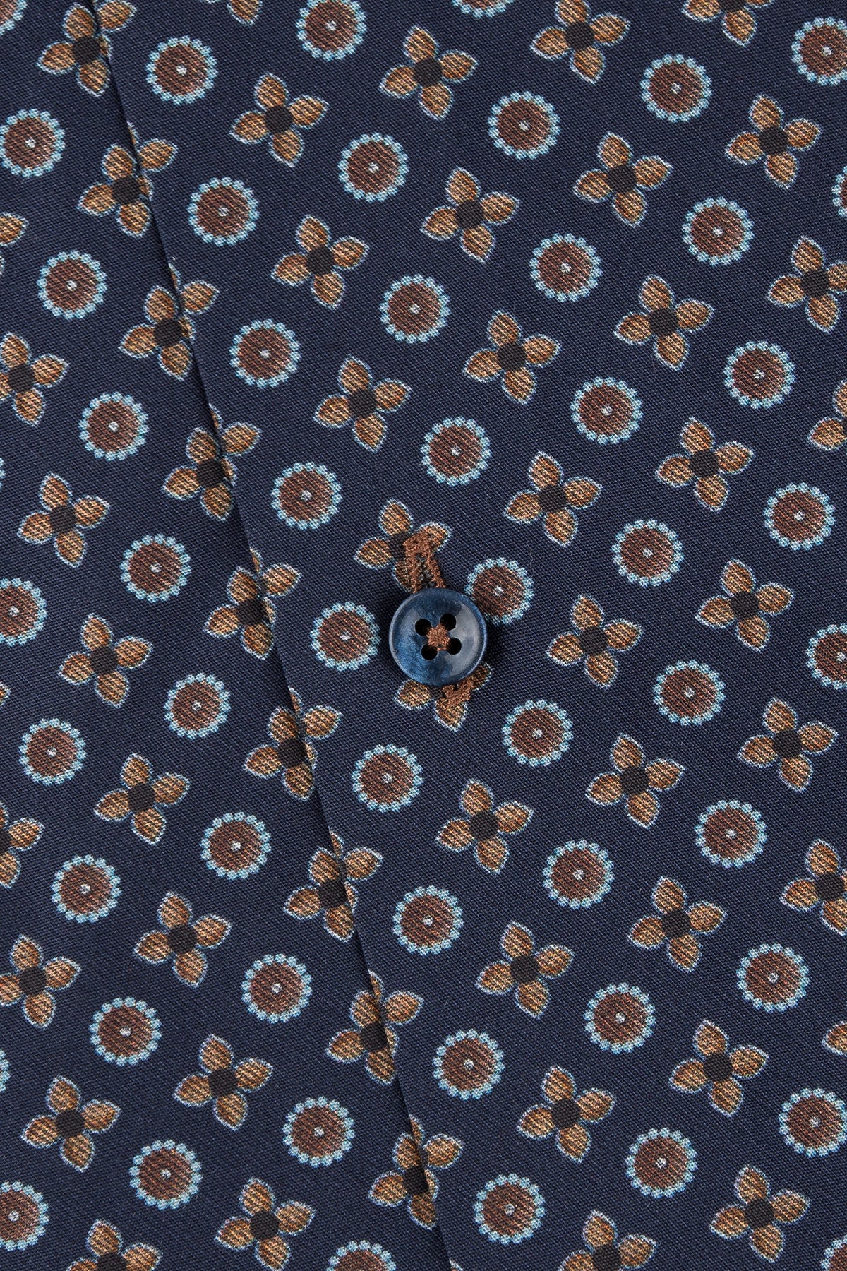 Blue medallion printed regular fit shirt