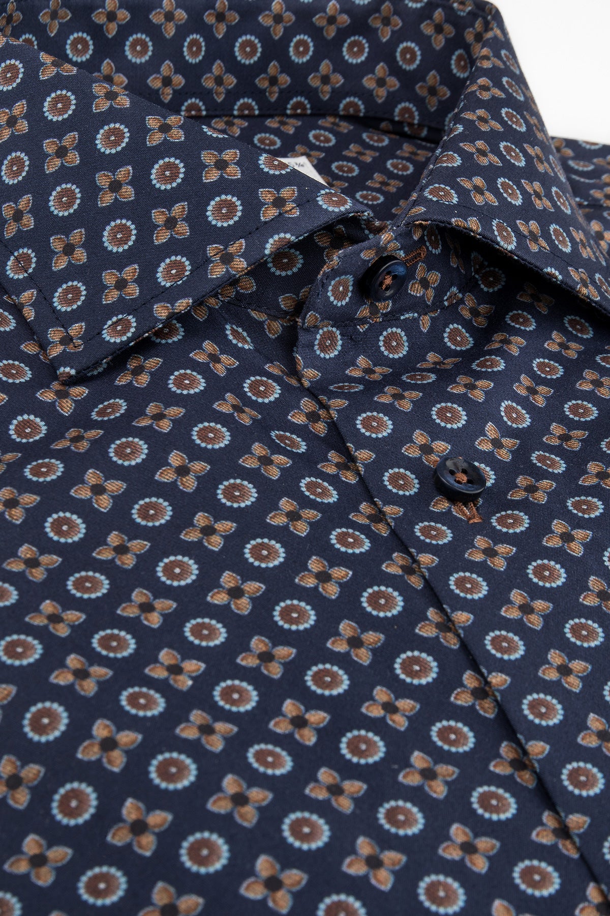 Blue medallion printed regular fit shirt
