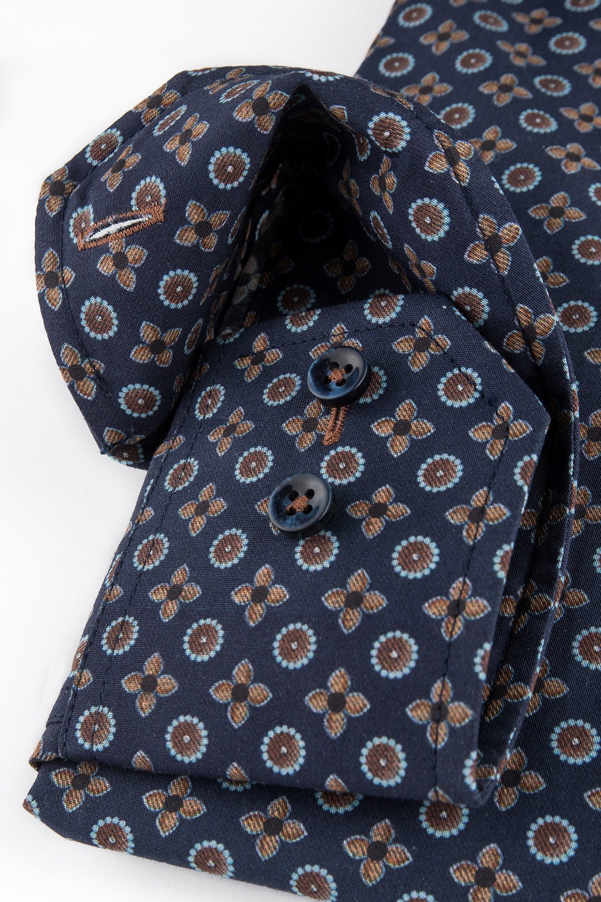 Blue medallion printed regular fit shirt