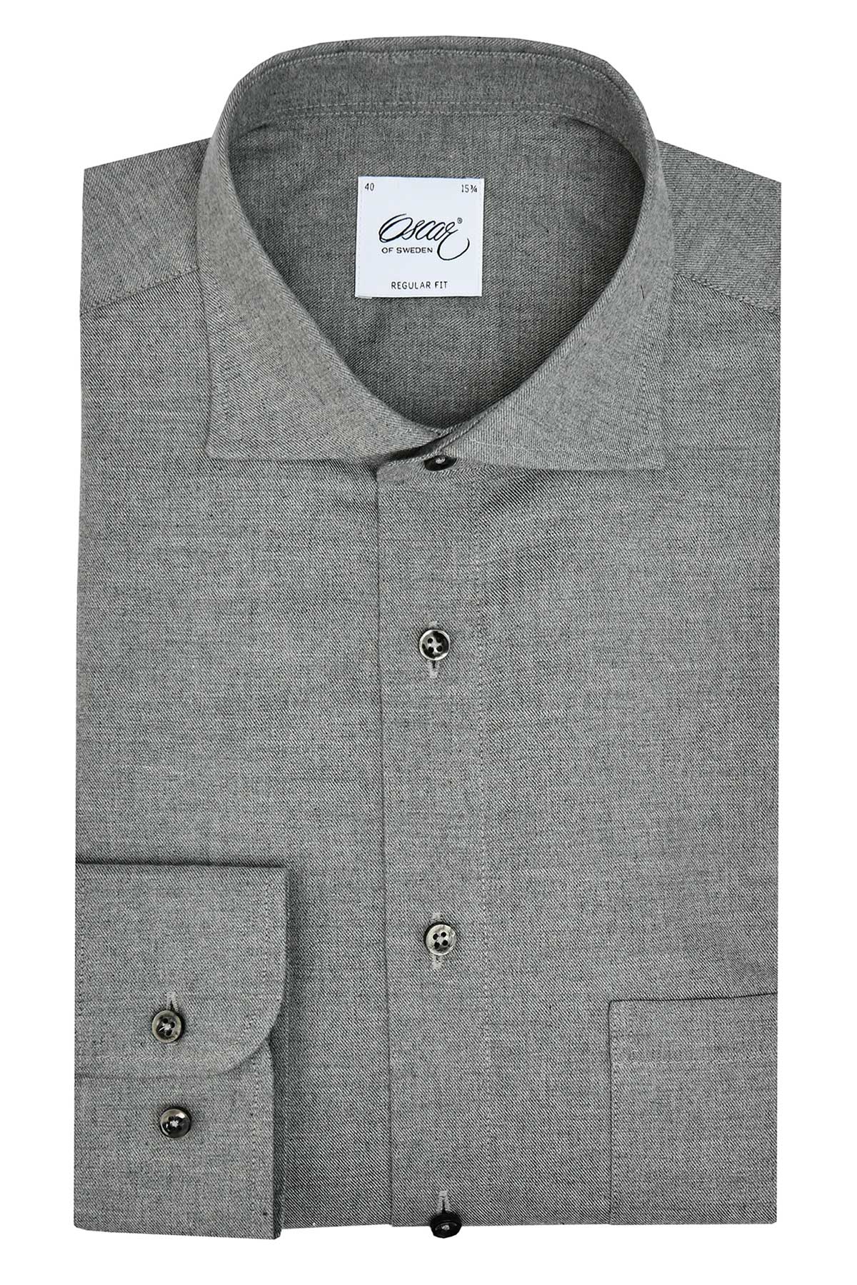 Grey regular fit flannel shirt