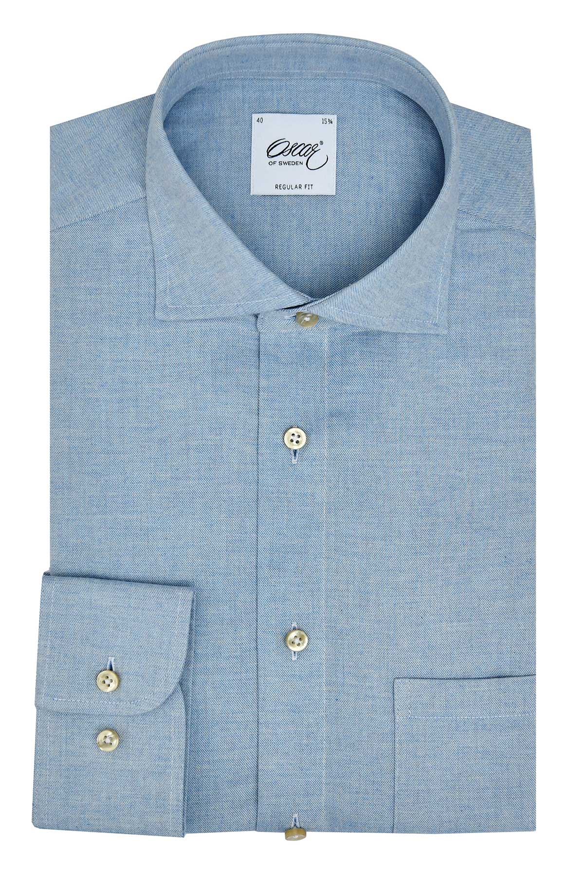 Light blue regular fit flannel shirt