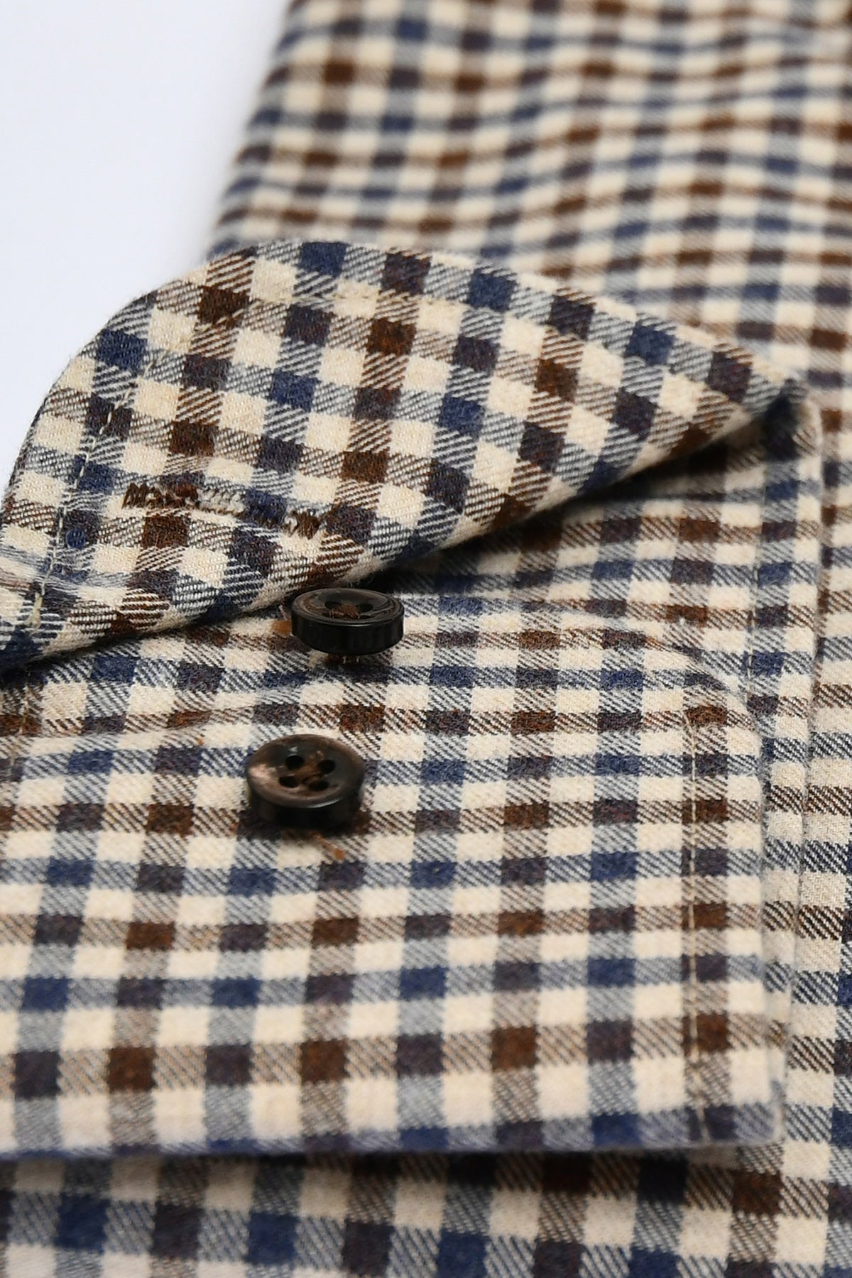 Blue and brown checked regular fit shirt