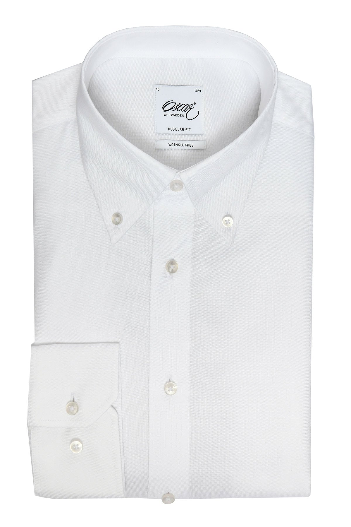 Vit skjorta regular fit med button down-krage