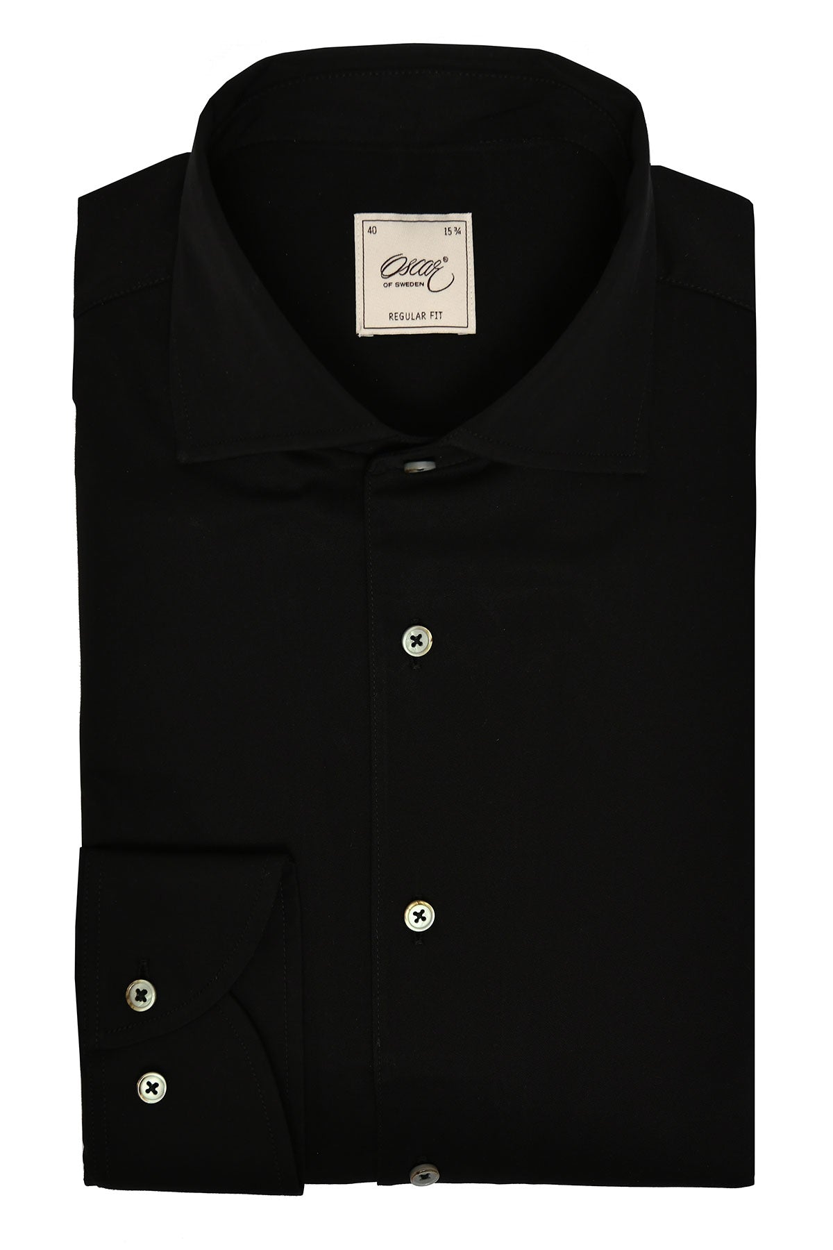 Black regular fit one-piece collar shirt
