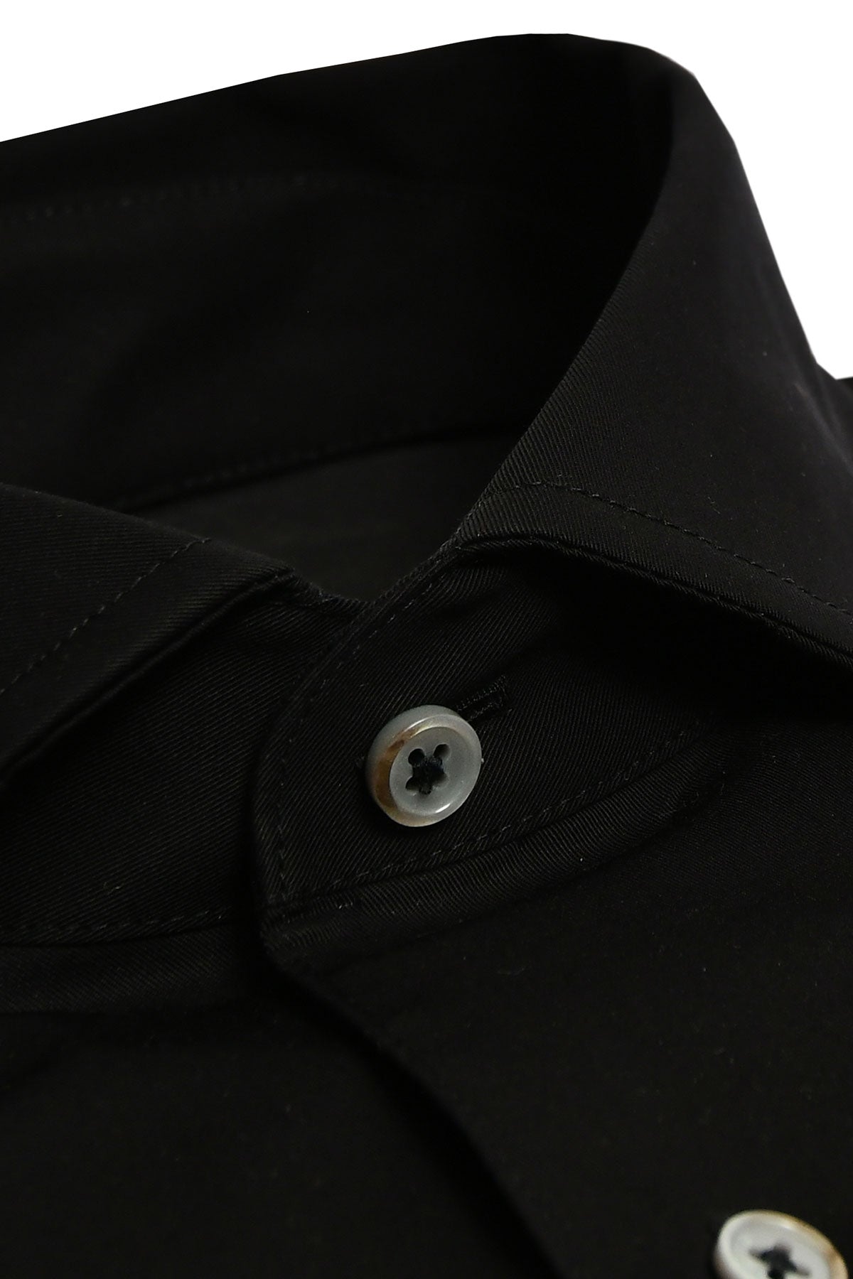Black regular fit one-piece collar shirt