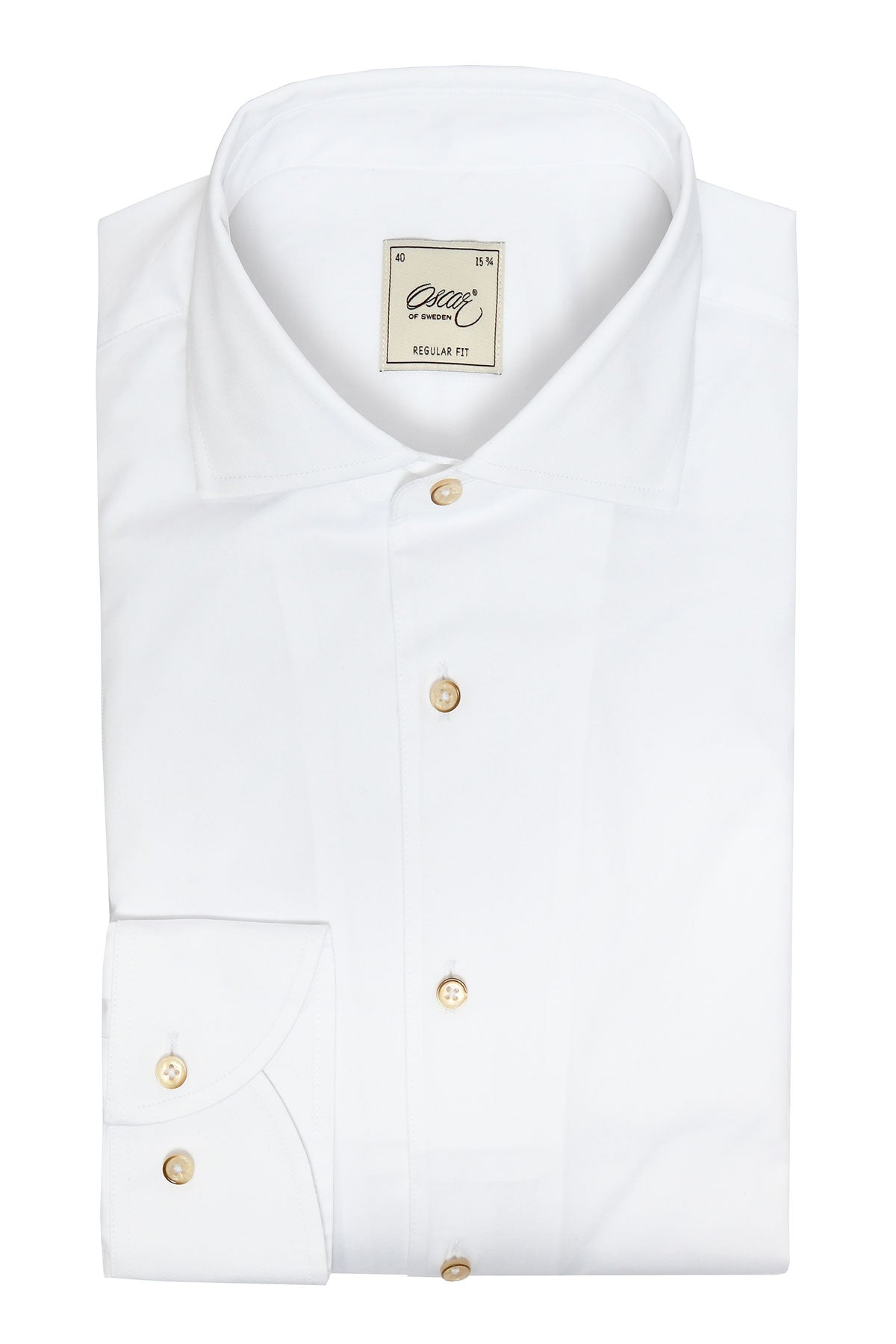 White slim fit one-piece collar shirt