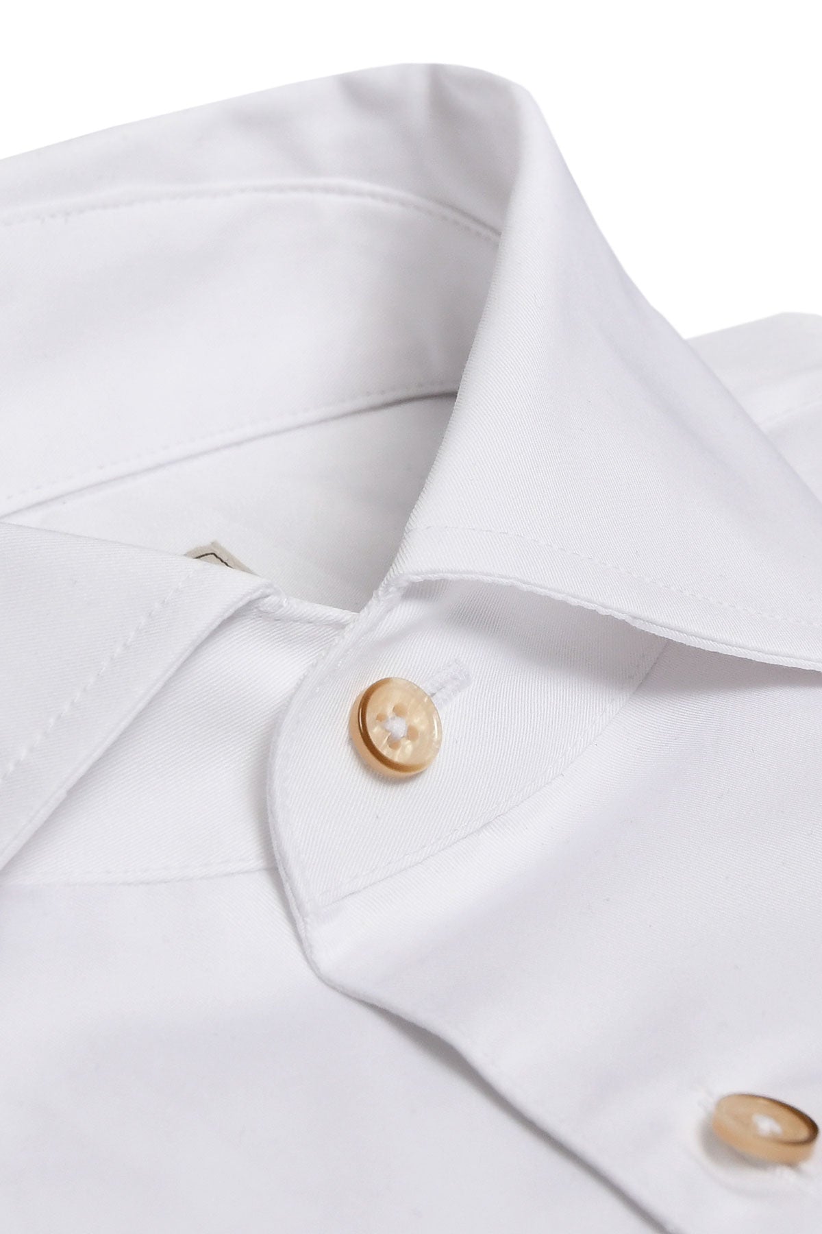 Vit skjorta med one piece-krage slim fit