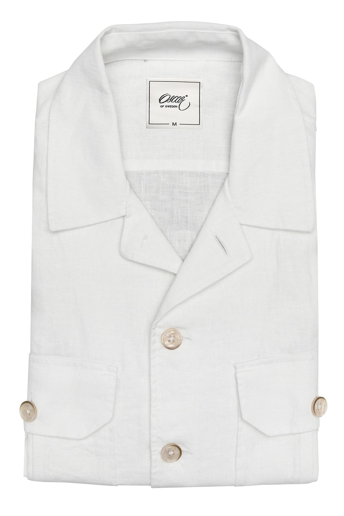 White linen overshirt regular fit