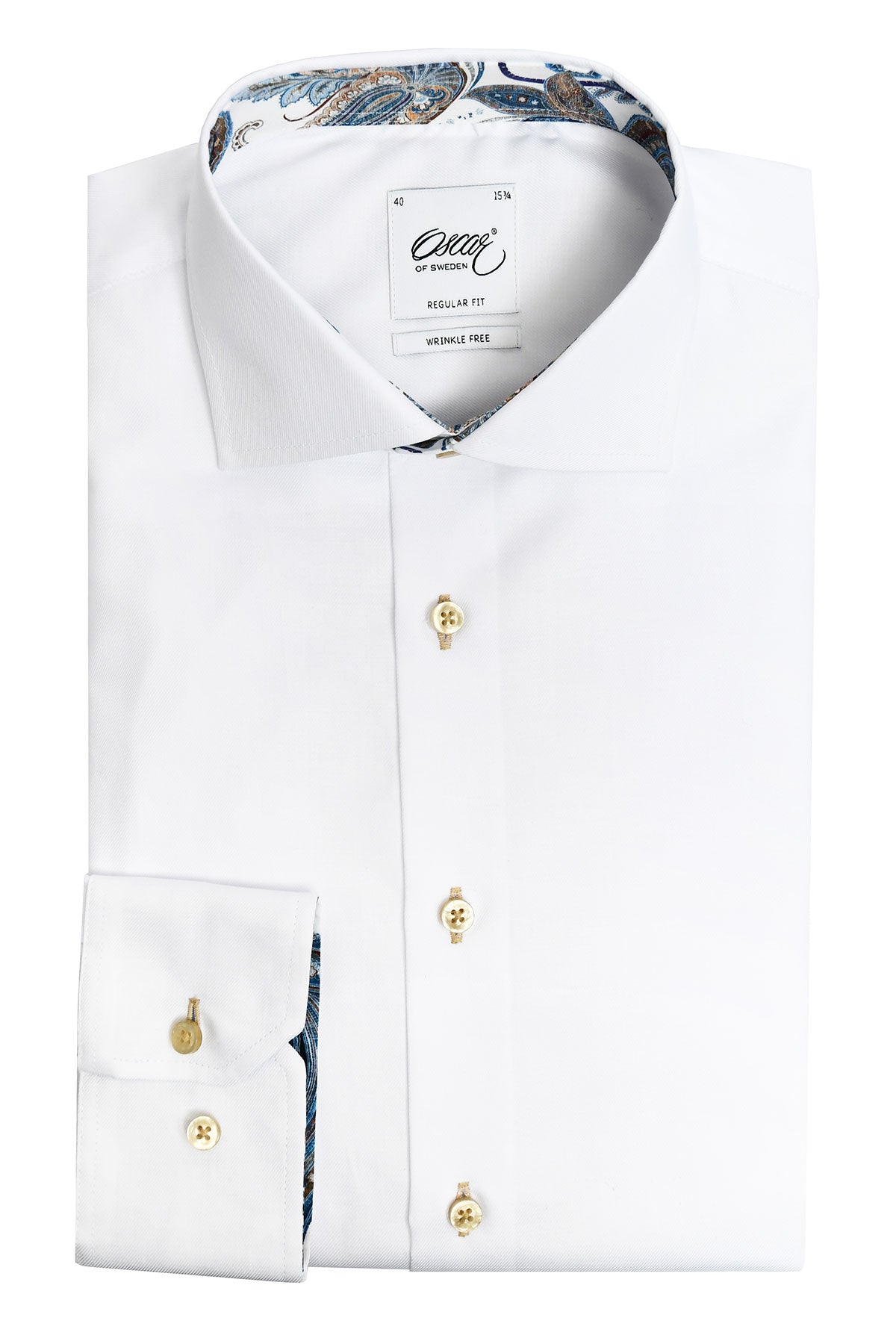 White regular fit shirt with contrast details