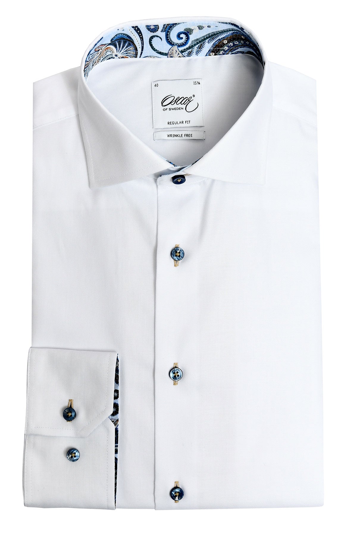 White regular fit shirt with contrast details