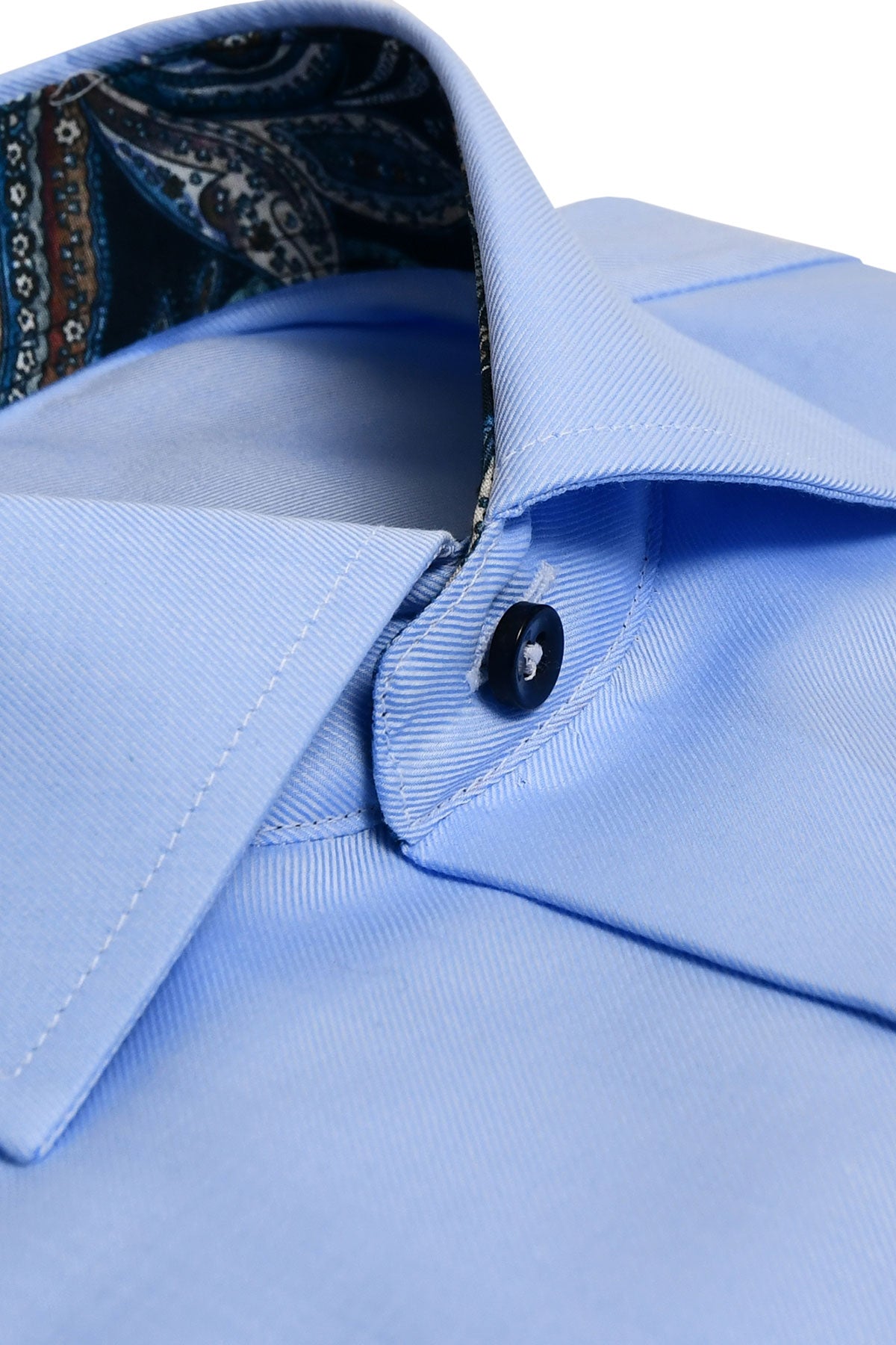 Light blue regular fit shirt with contrast details