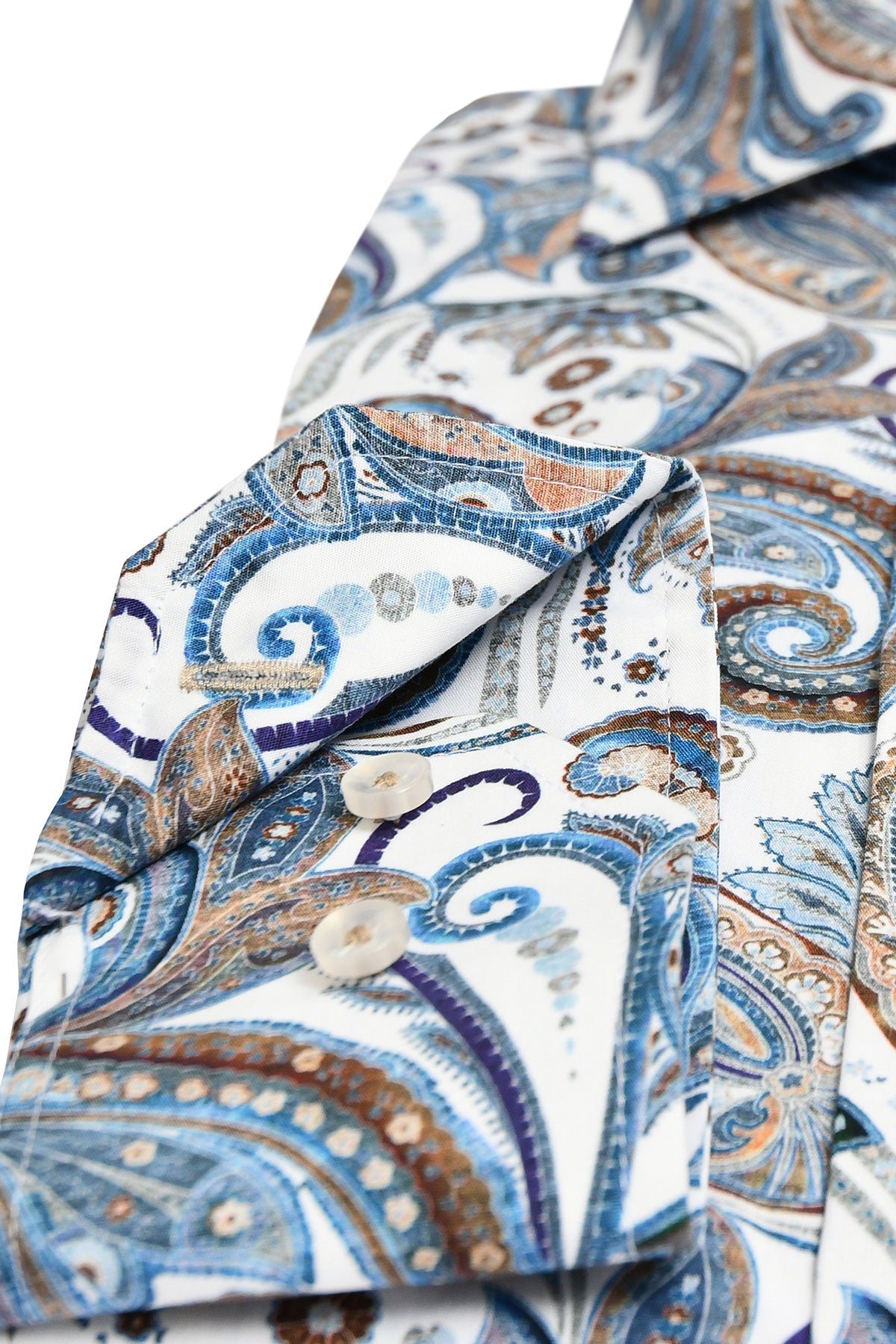 Blue paisley printed regular fit shirt