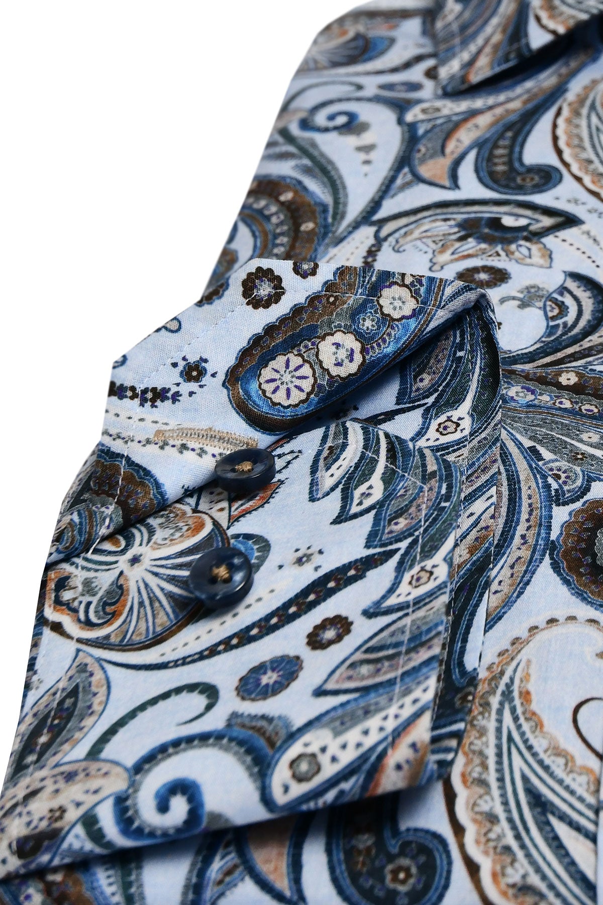 Light blue paisley printed regular fit shirt