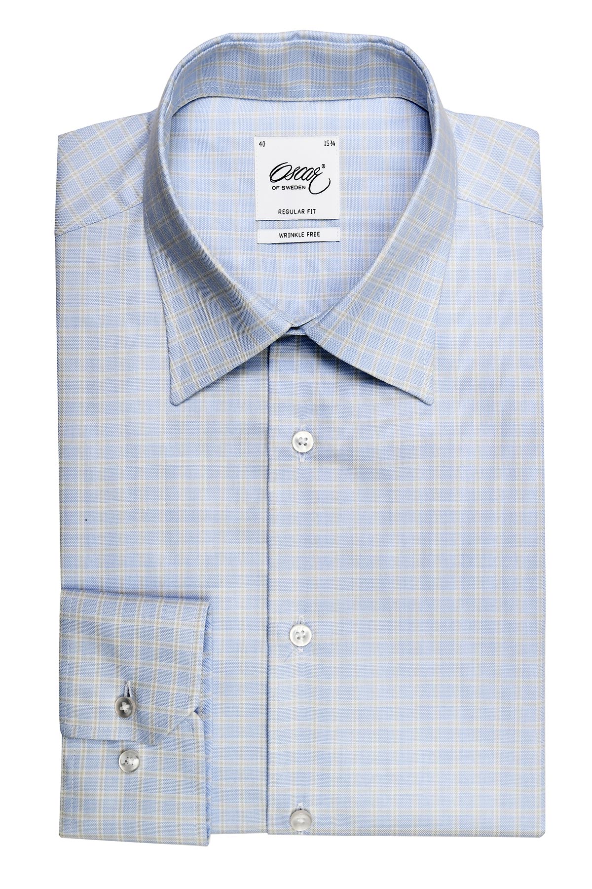 Blue checked regular fit shirt