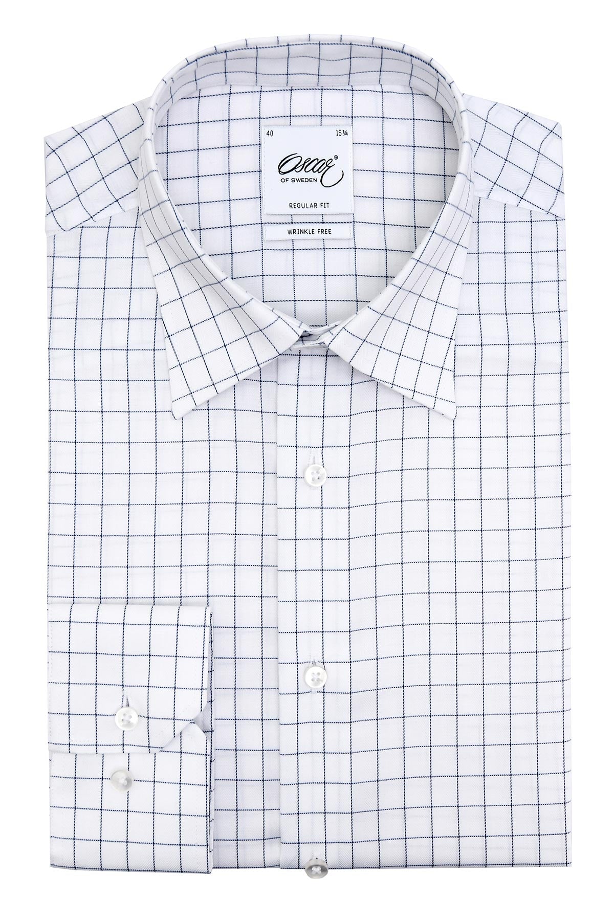 White checked regular fit shirt