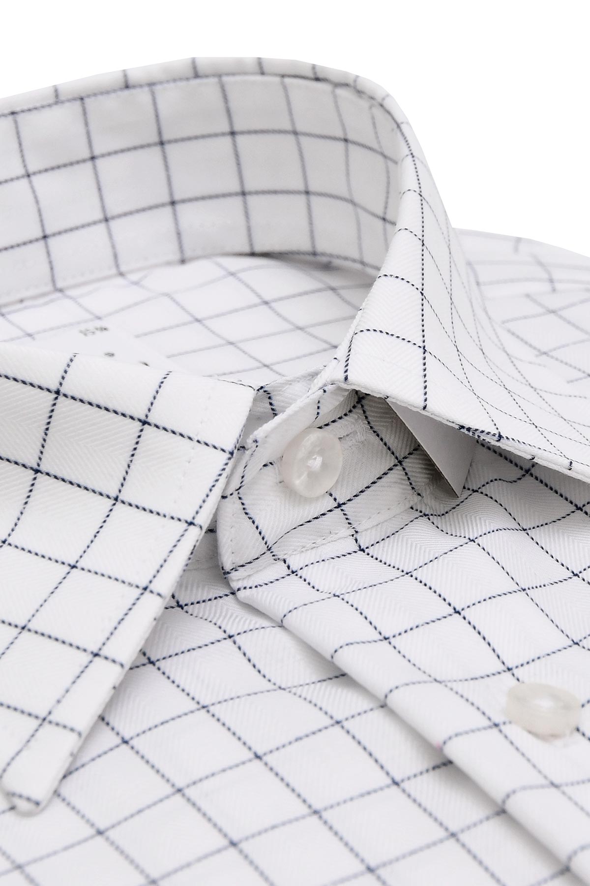 White checked regular fit shirt