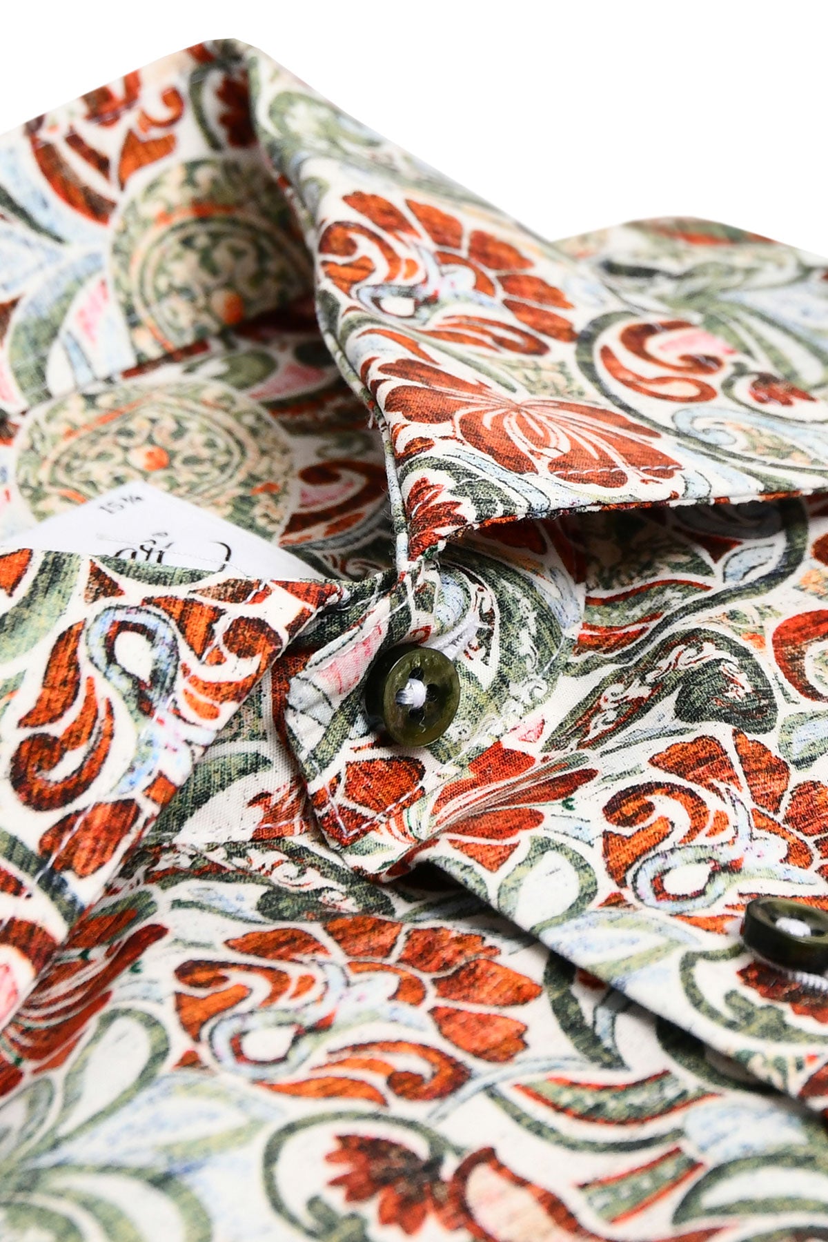Green printed slim fit shirt