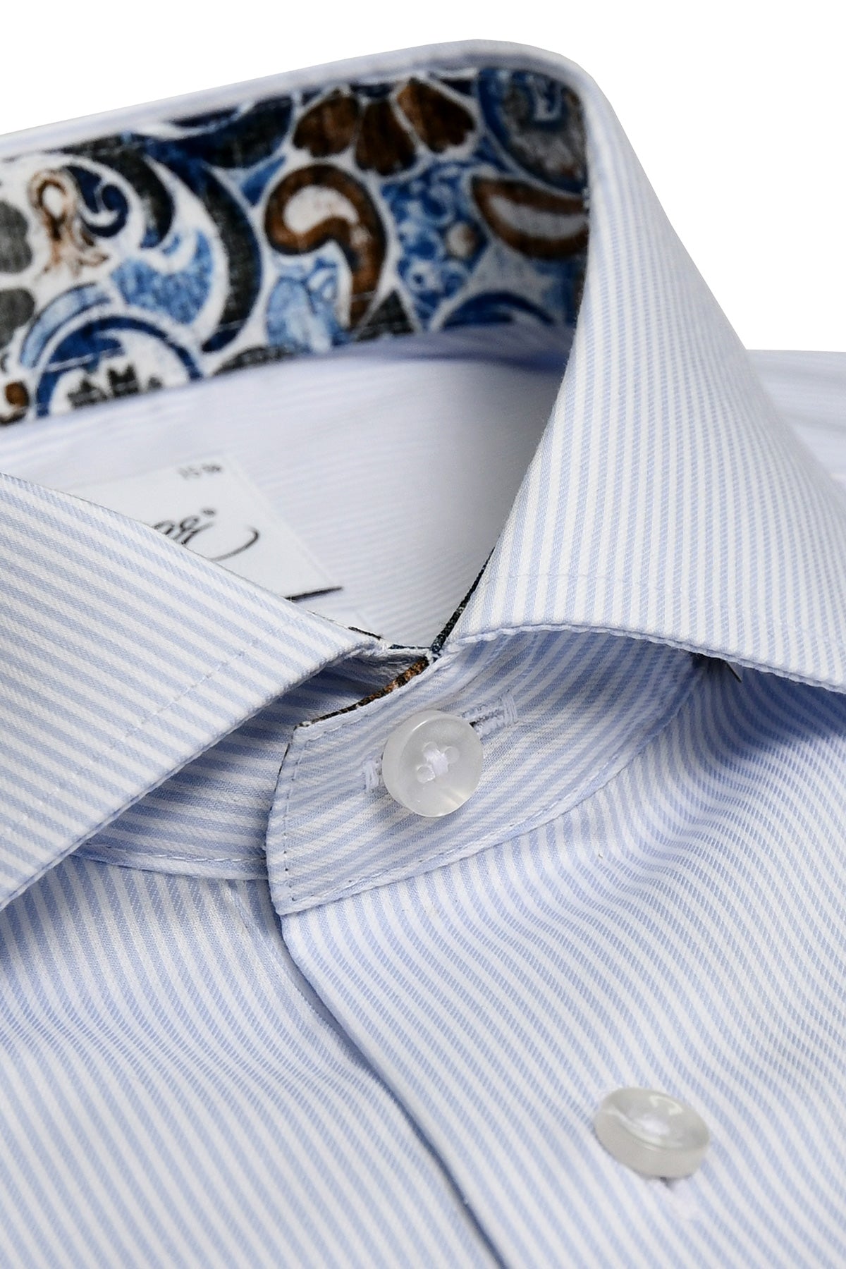 Light blue striped slim fit shirt with contrast details