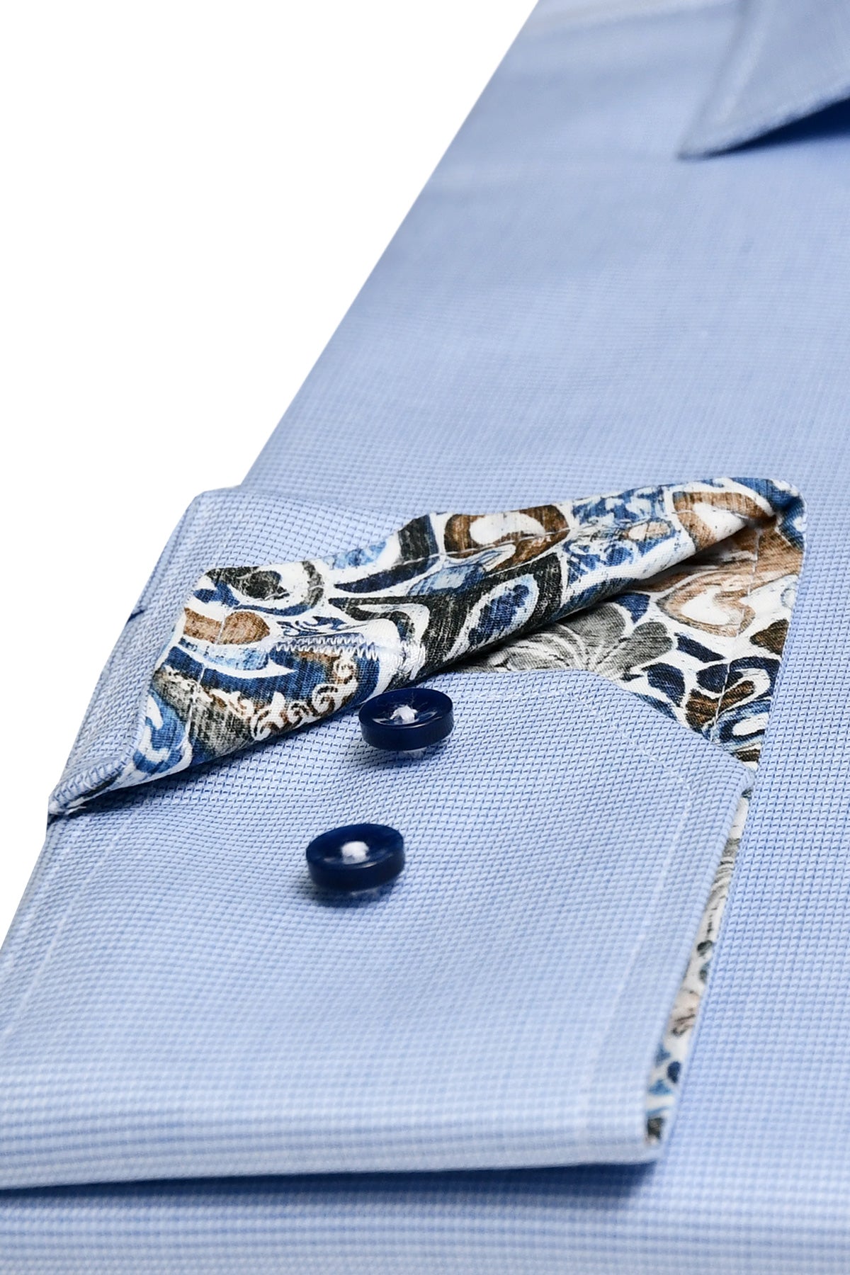 Blue regular fit shirt with contrast details