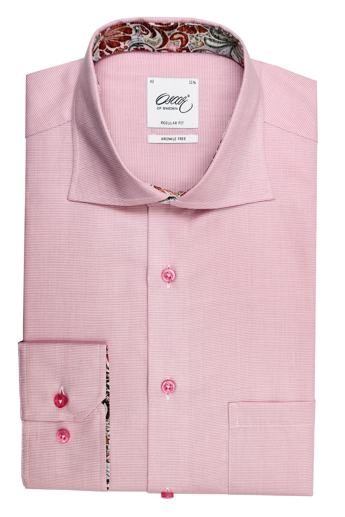 Pink regular fit shirt with contrast details