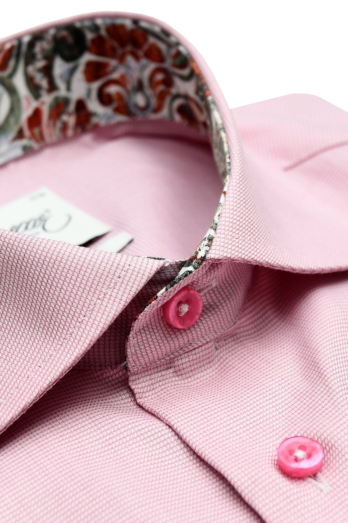 Pink regular fit shirt with contrast details