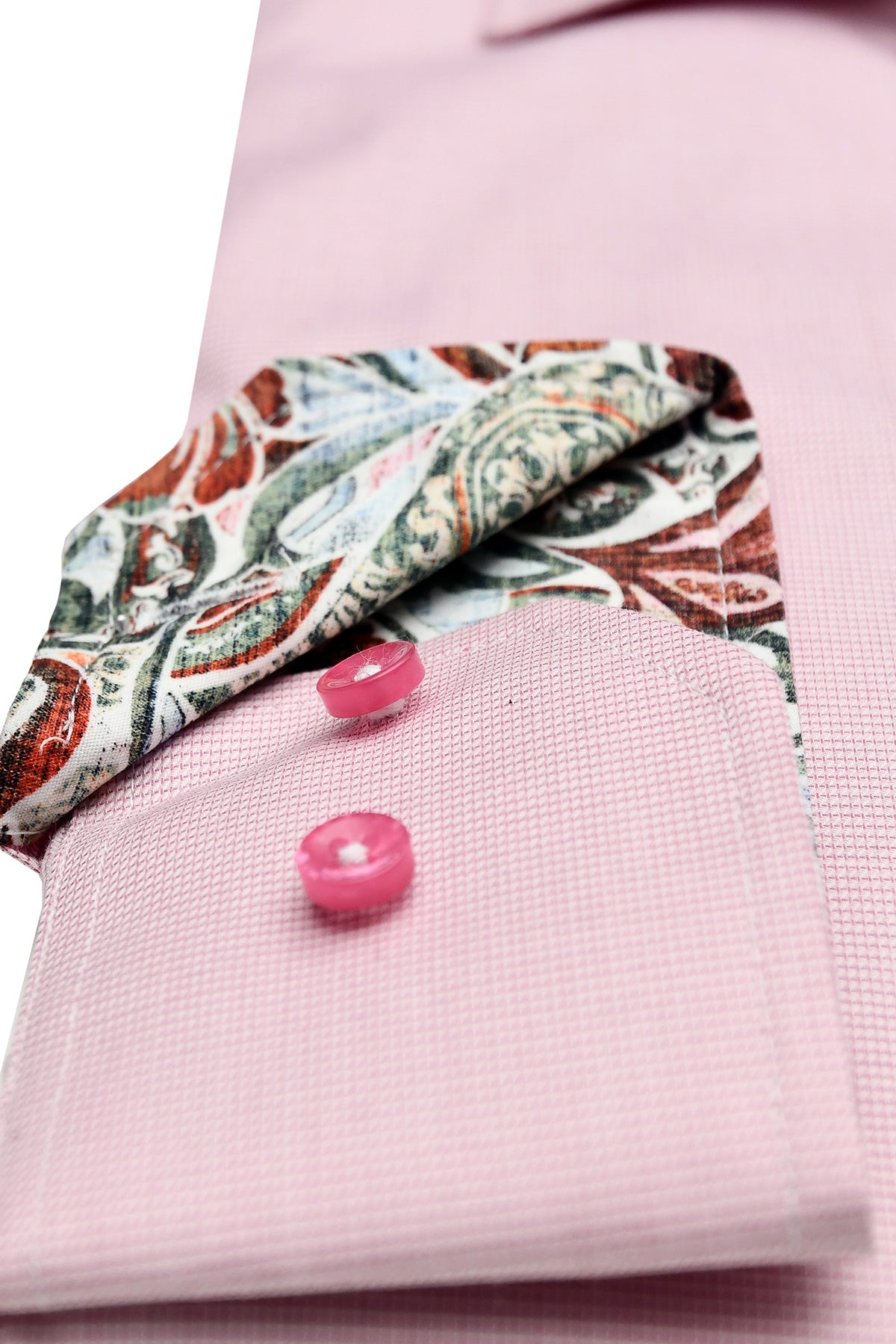 Pink regular fit shirt with contrast details