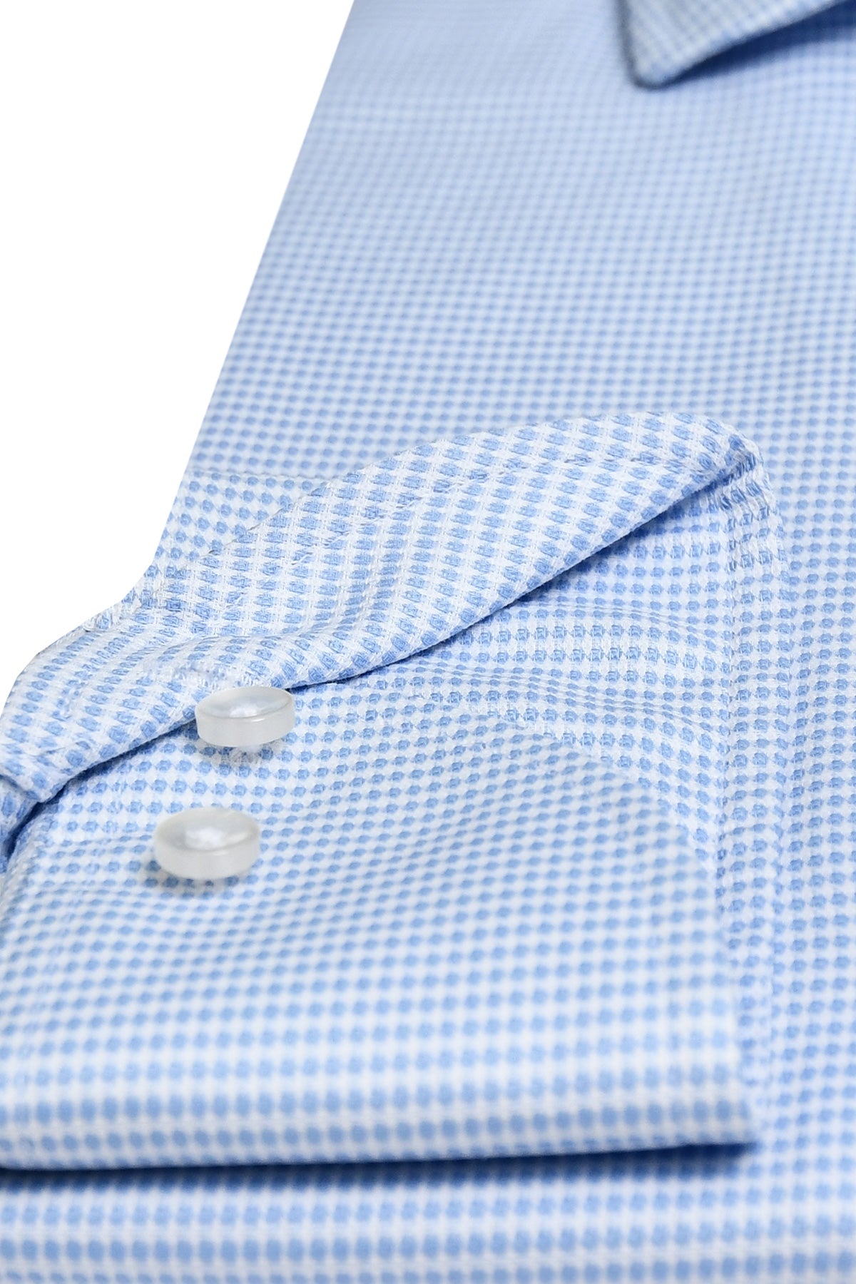 Light blue shirt with one piece collar slim fit
