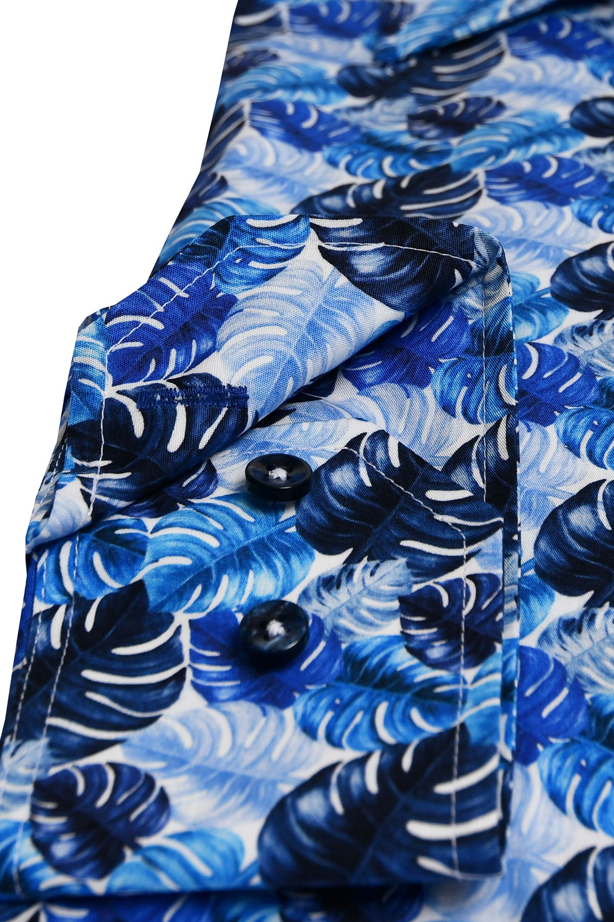 Blue printed regular fit shirt