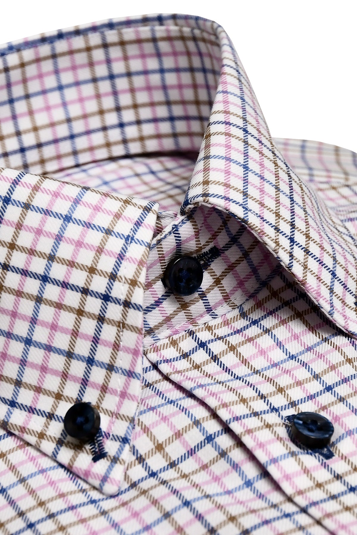 Pink check button down shirt regular fit