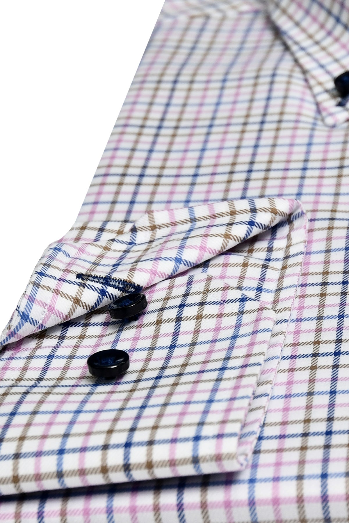 Pink check button down shirt regular fit