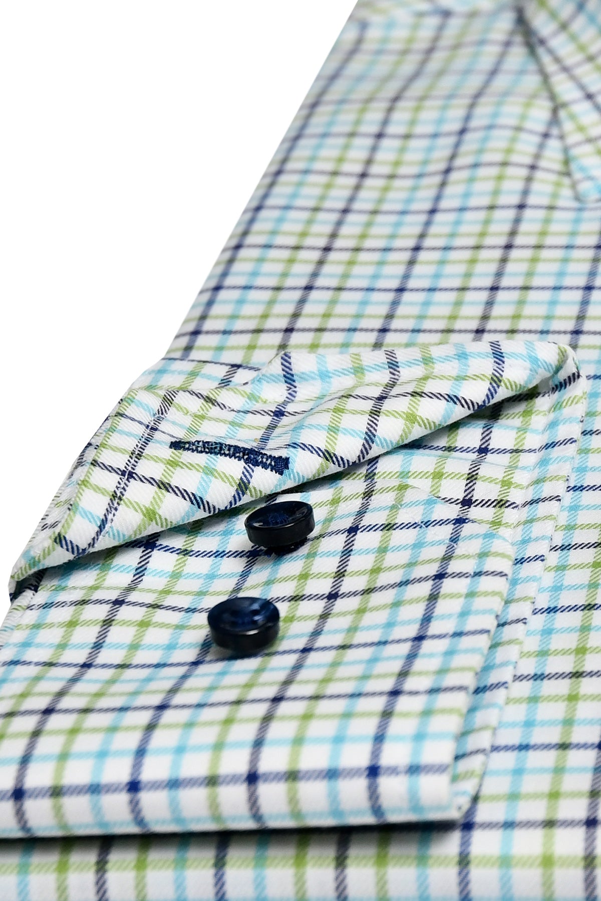 Green check button down shirt regular fit