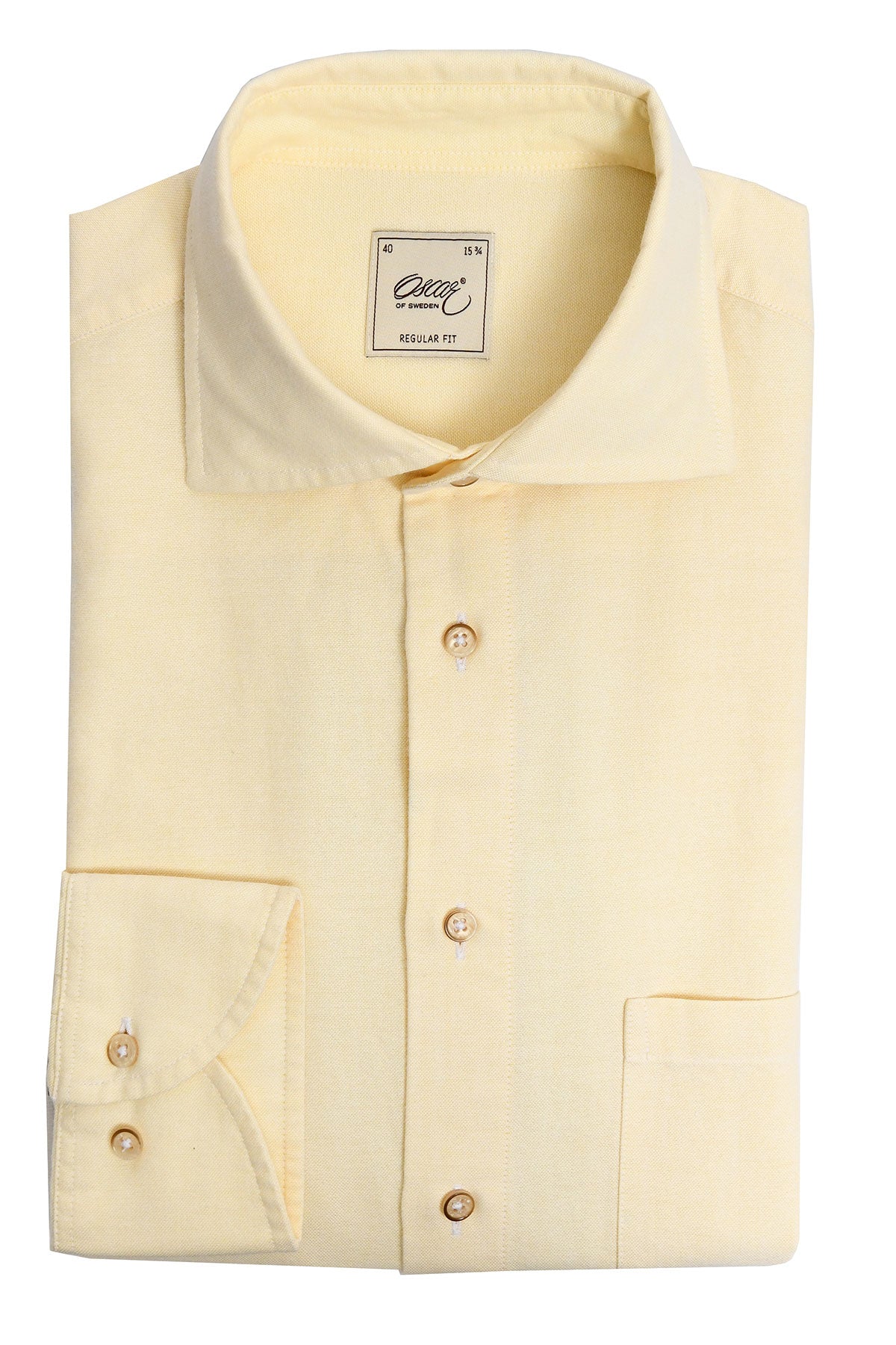 Yellow washed oxford regular fit shirt