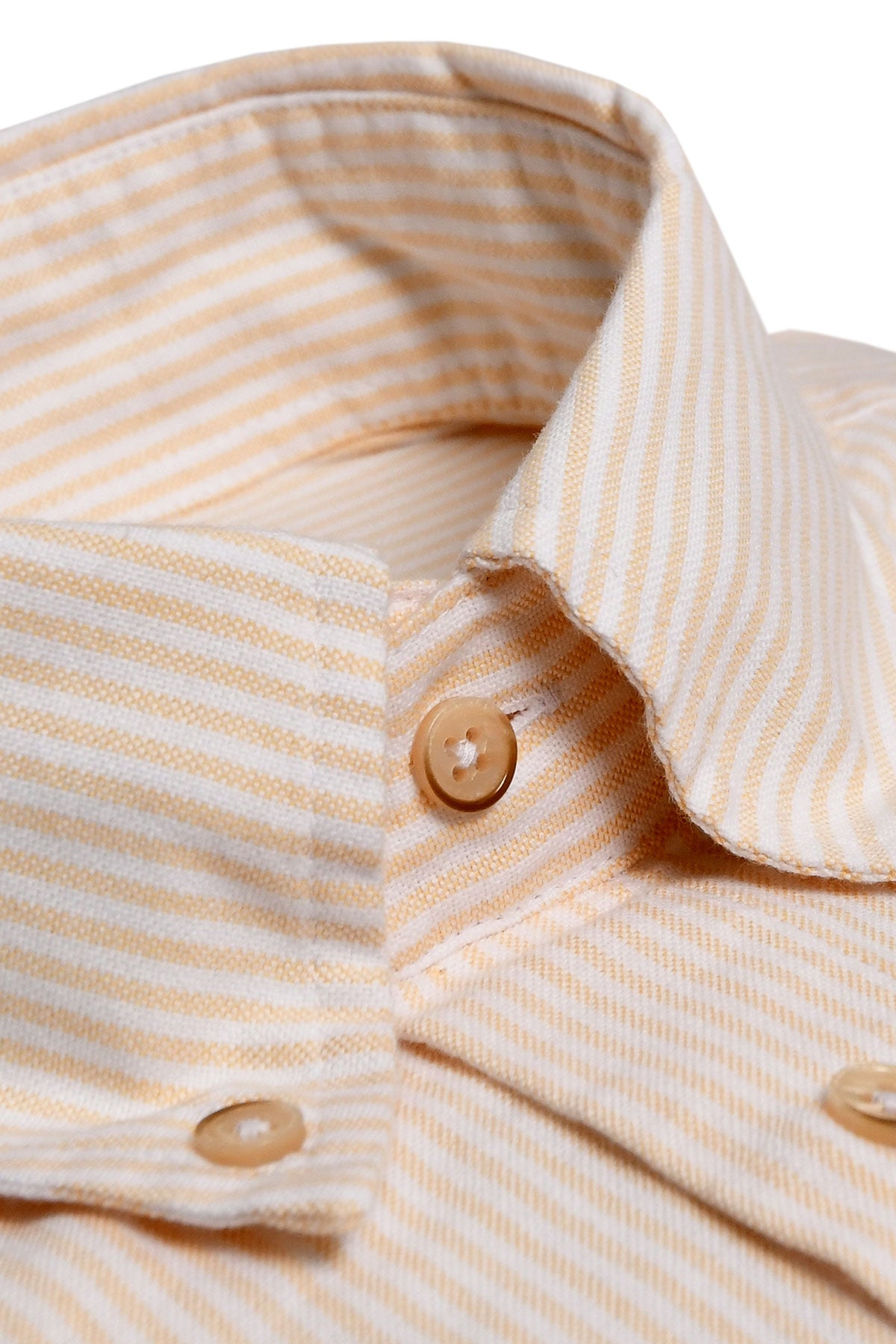 Yellow striped washed oxford shirt regular fit
