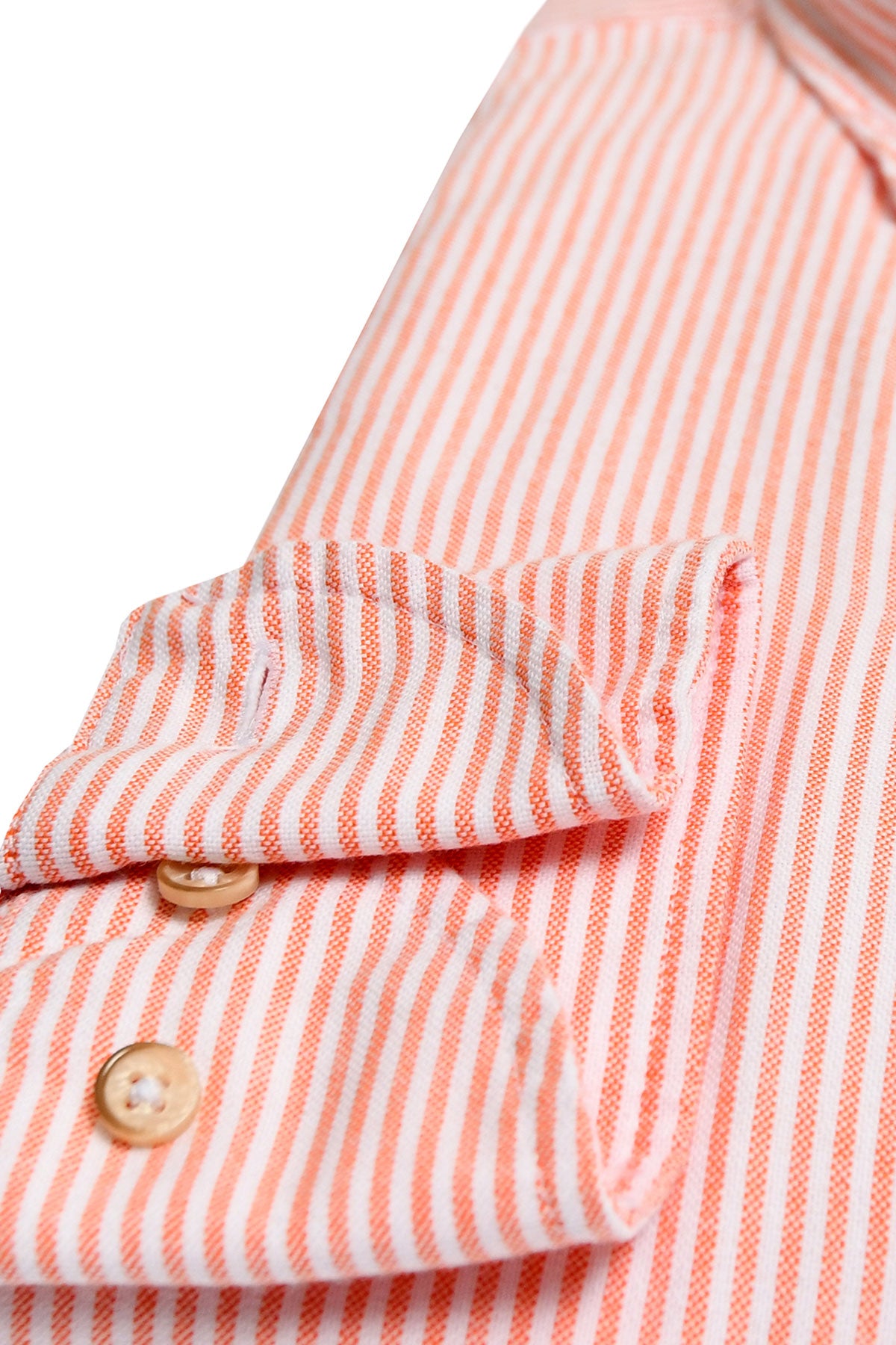 Orange striped washed oxford shirt regular fit