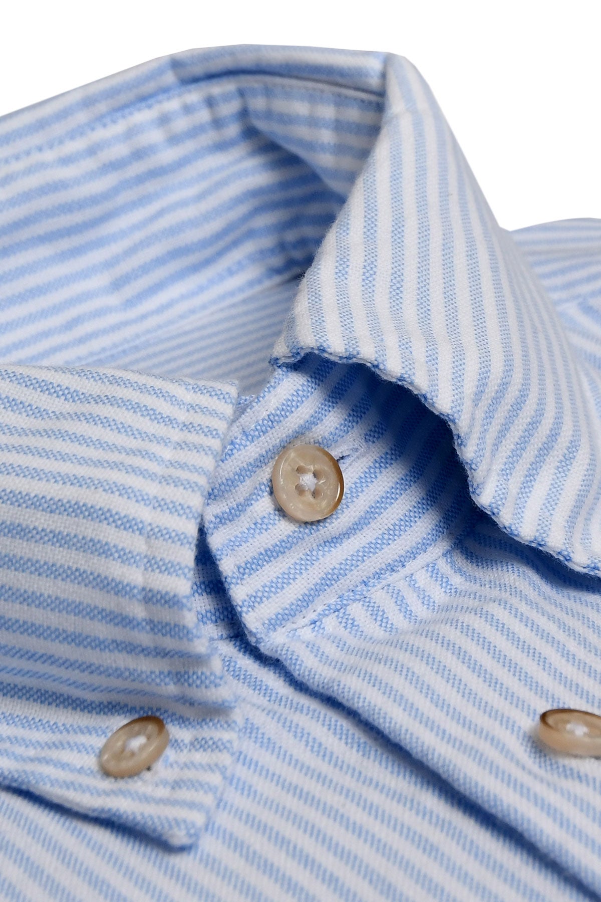 Blue striped washed oxford shirt regular fit
