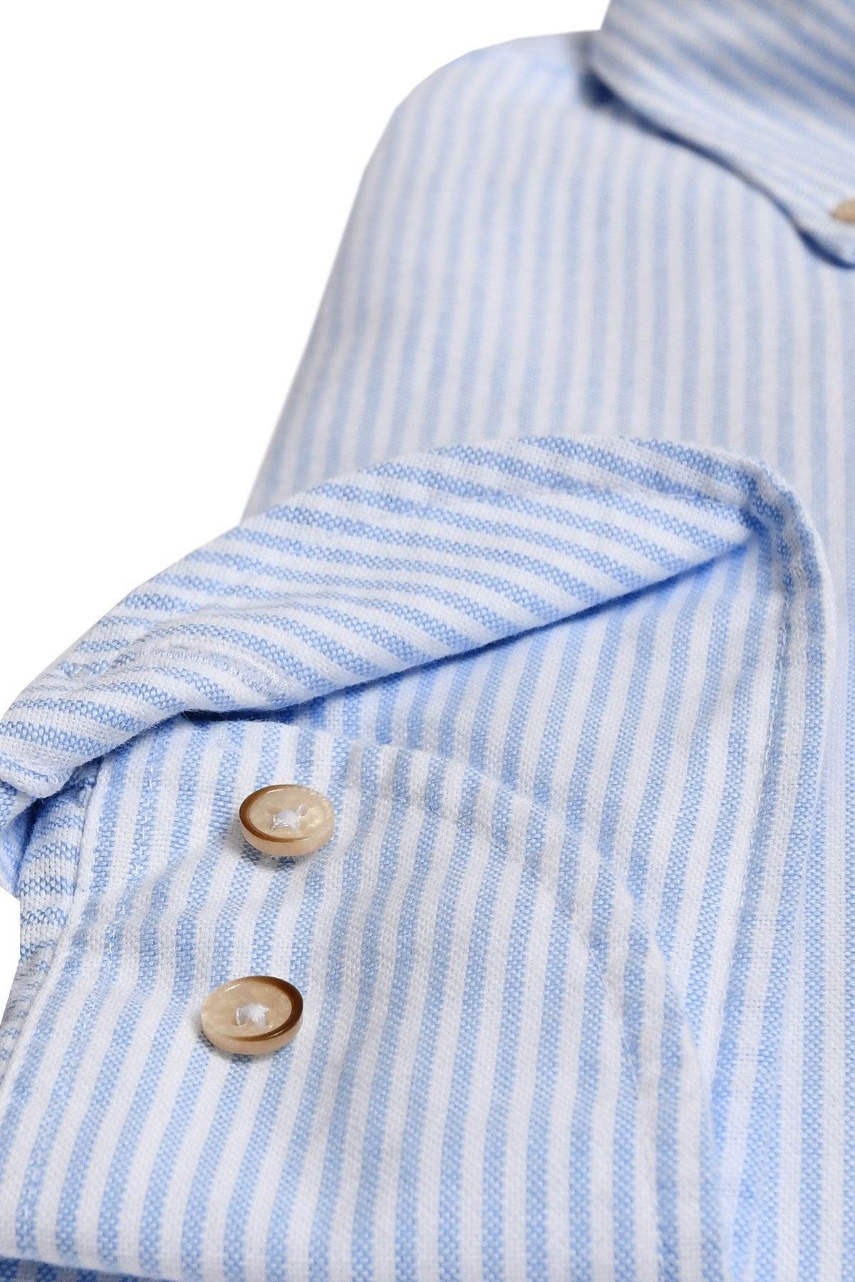 Blue striped washed oxford shirt regular fit