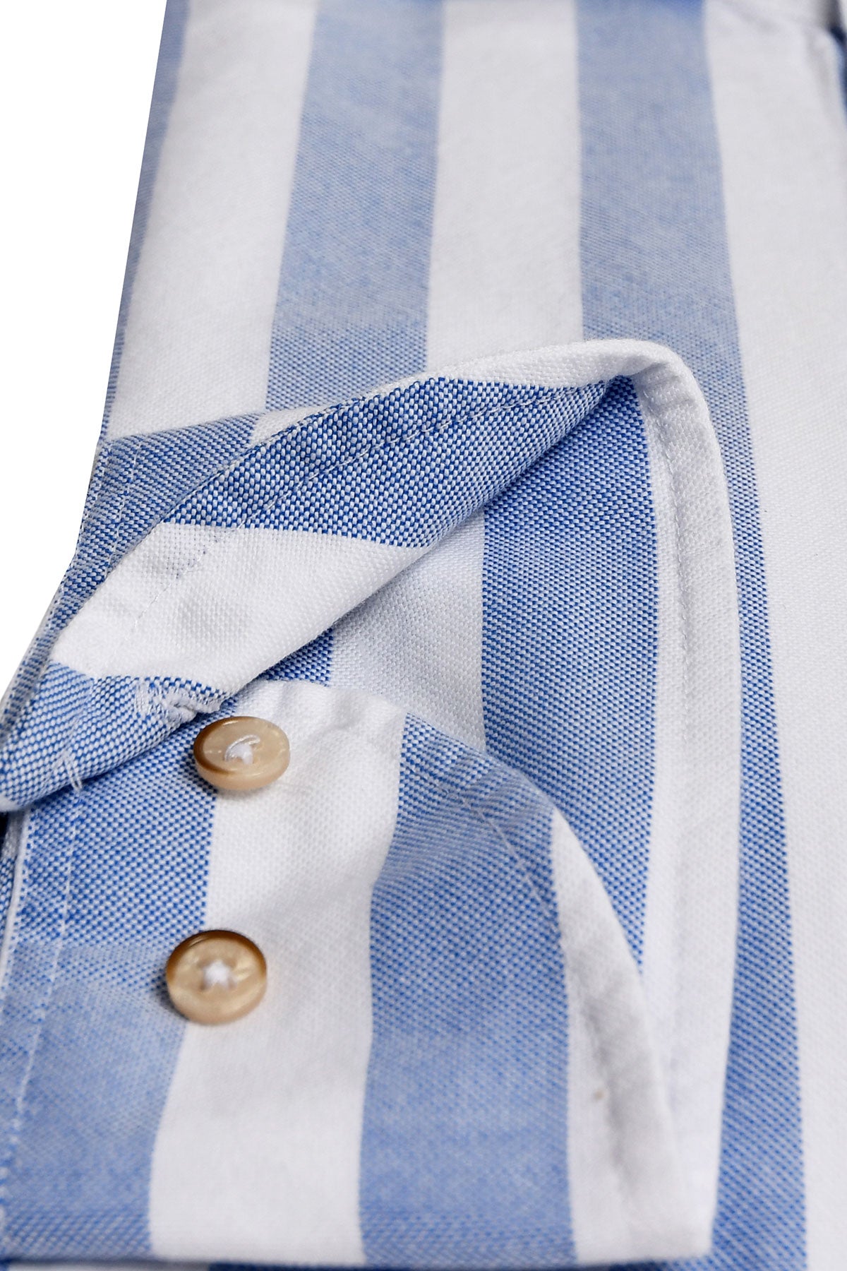 Blue striped regular fit oxford shirt