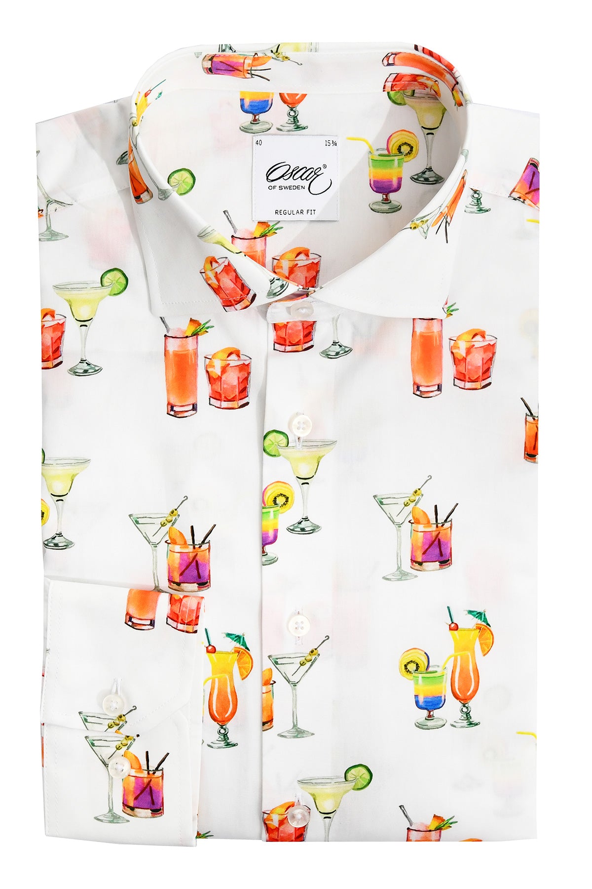 Cocktail patterned regular fit shirt