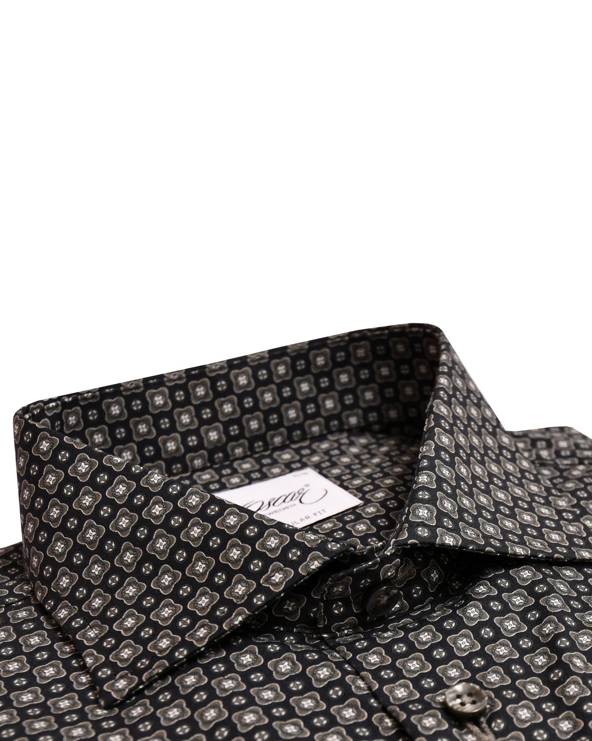 Dark grey printed shirt regular fit