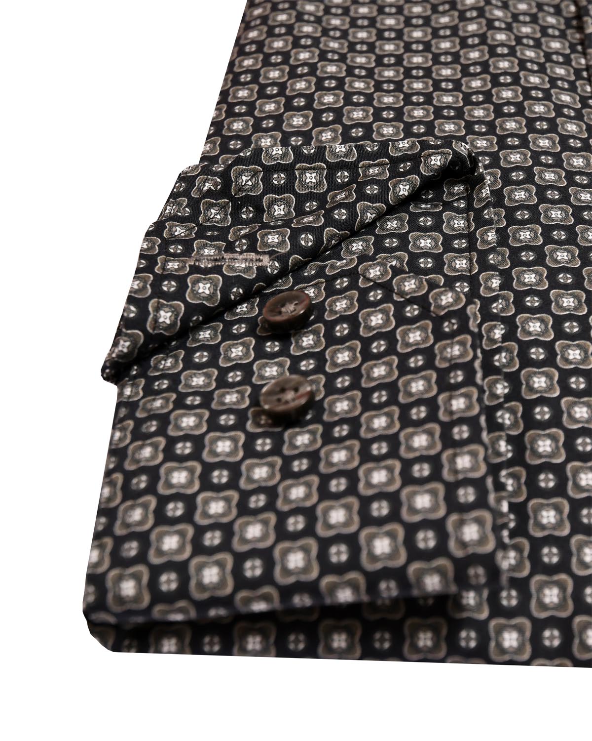 Dark grey printed shirt regular fit