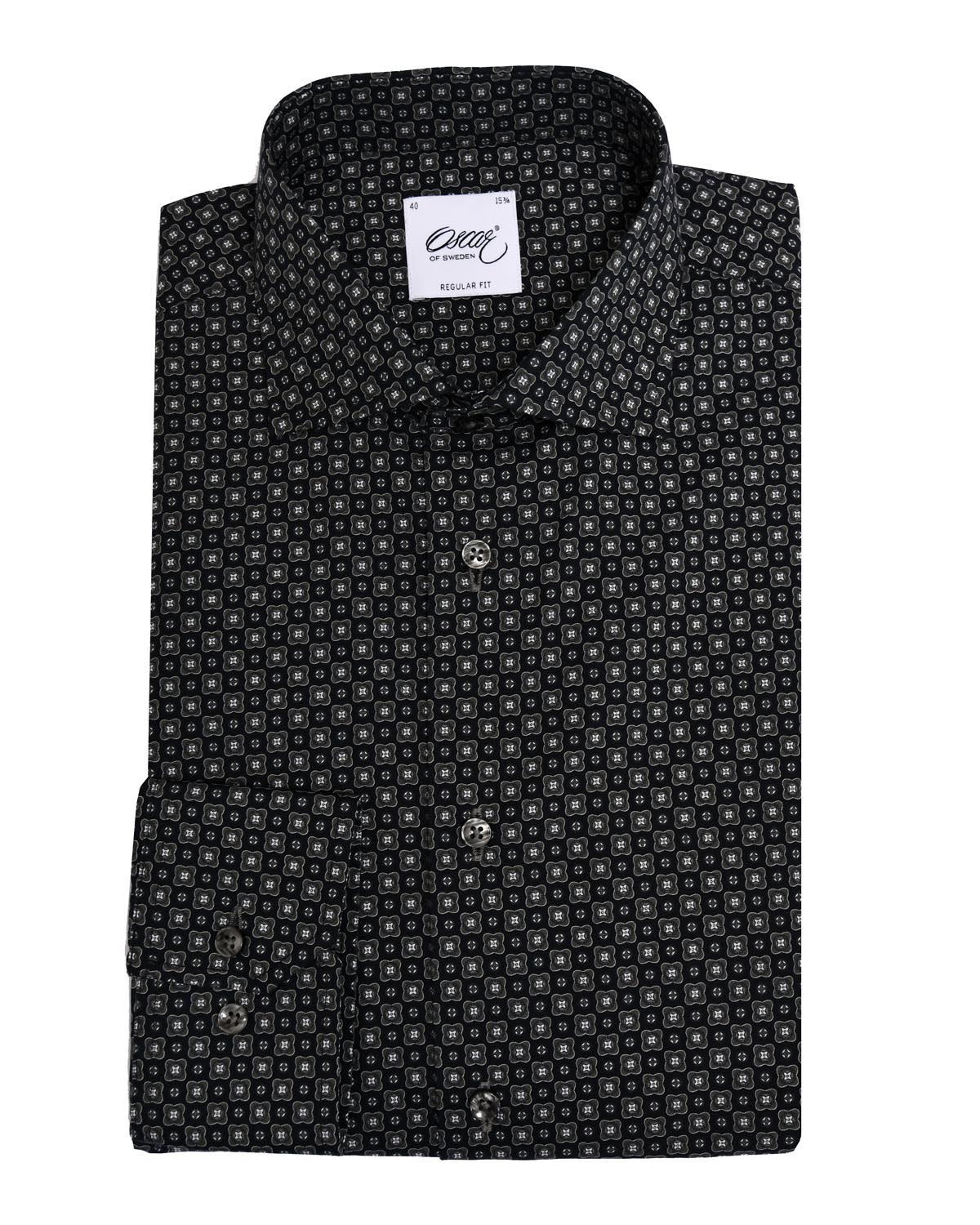 Dark grey printed shirt regular fit