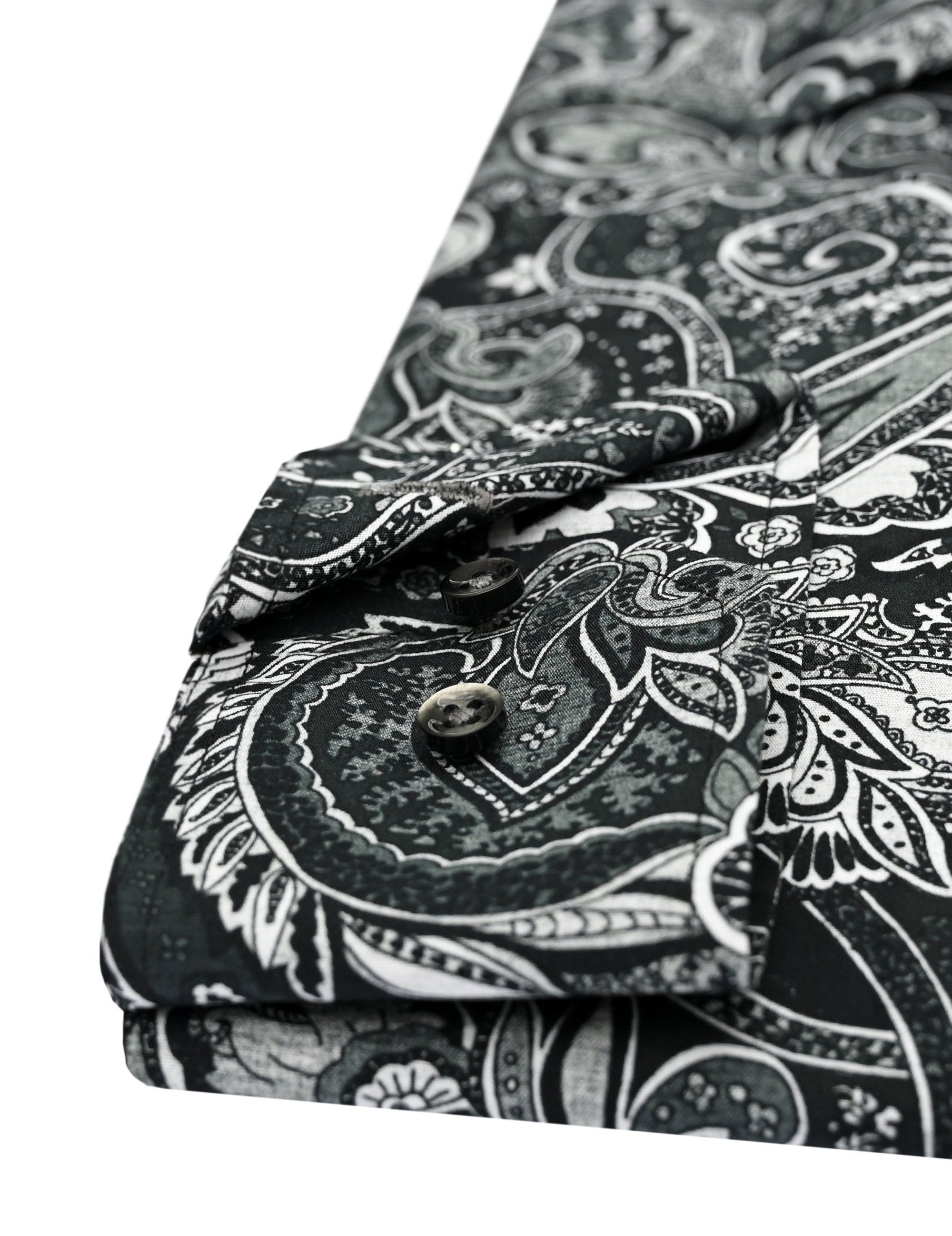 Black paisley printed shirt slim fit