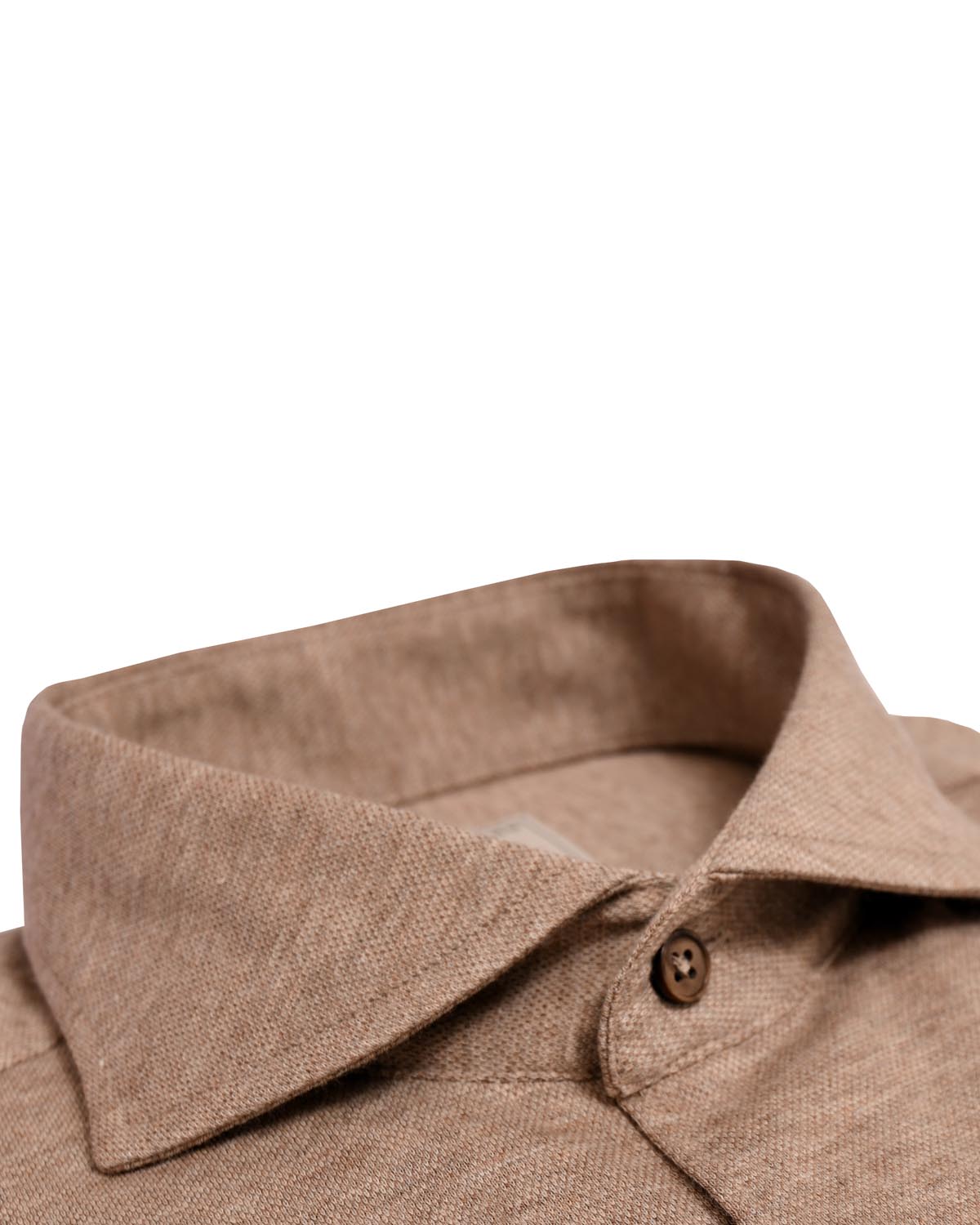 Light brown stretch shirt cashmere blend slim fit