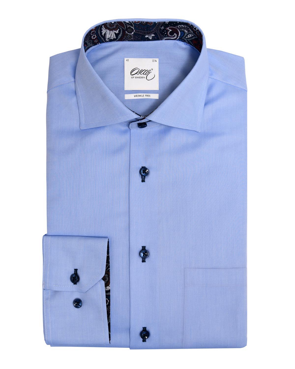 Blue shirt with contrast details regular fit